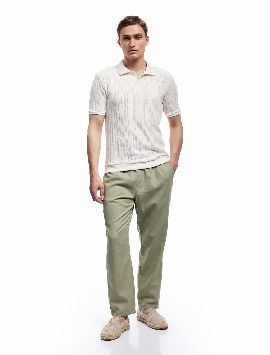   Cep Detaylı Regular Fit Beli Bağcıklı Pantolon
