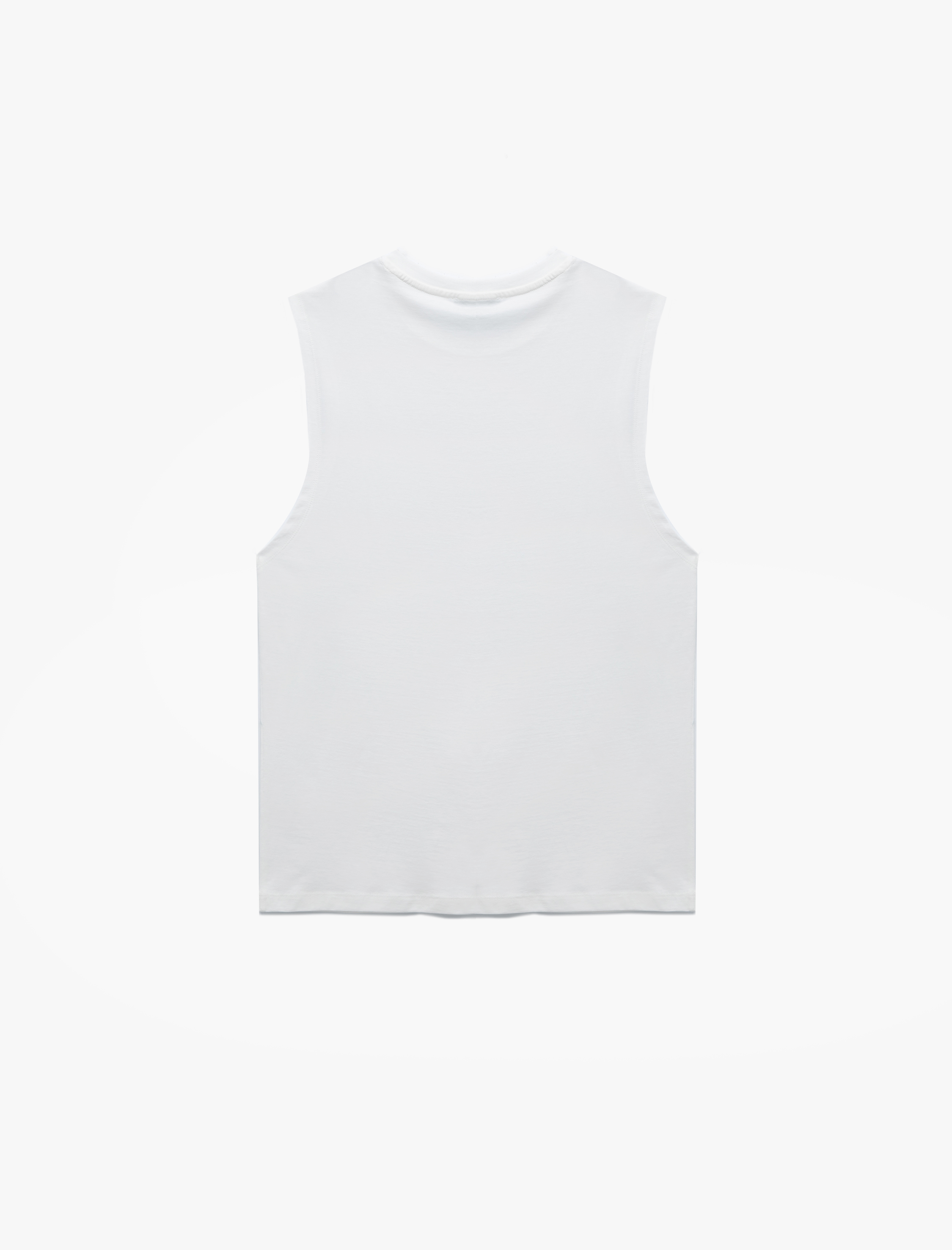   Pamuklu Kolsuz Bisiklet Yaka Baskılı Atlet