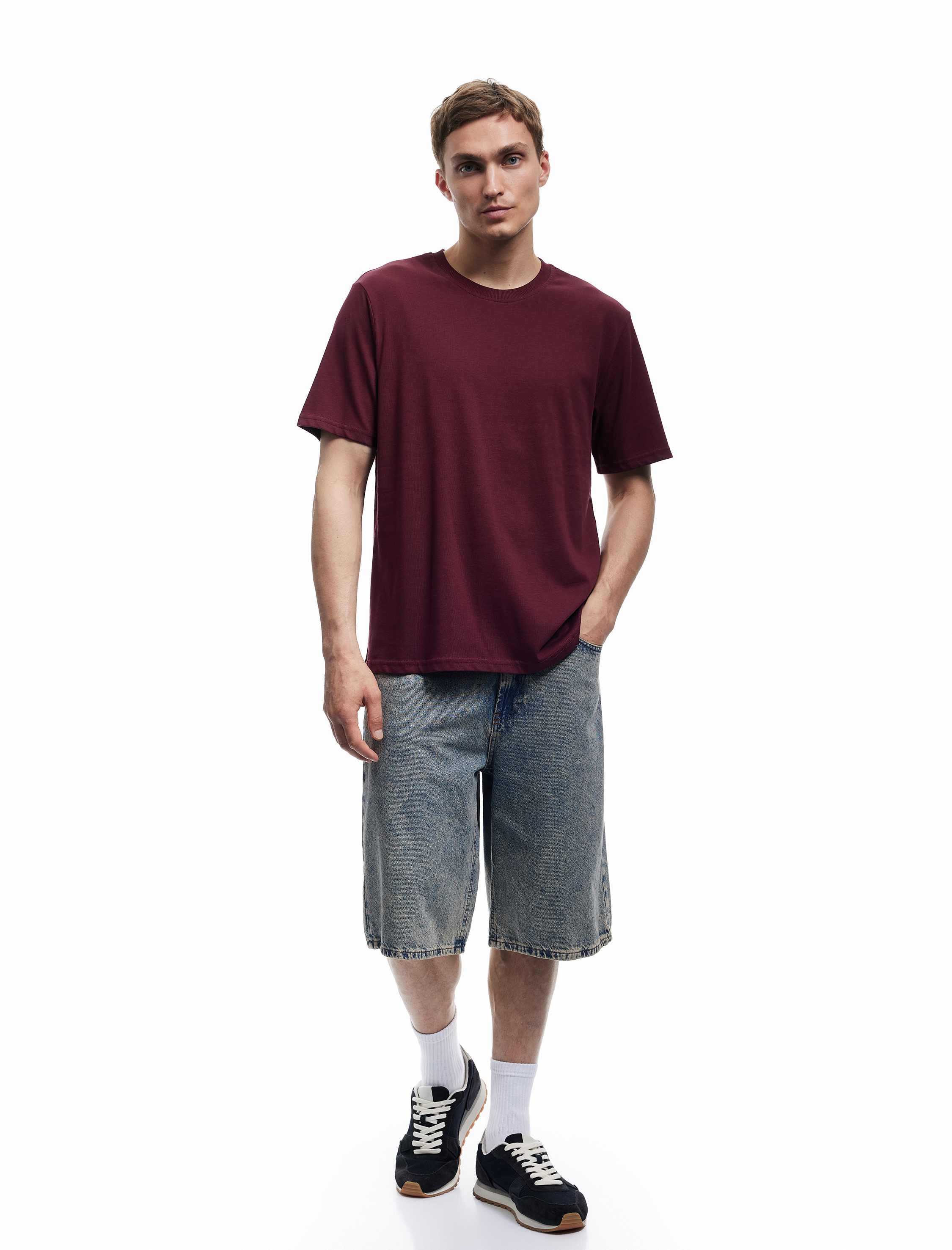   Bisiklet Yaka Regular Fit Tok Kumaş Pamuklu Kısa Kollu Tişört