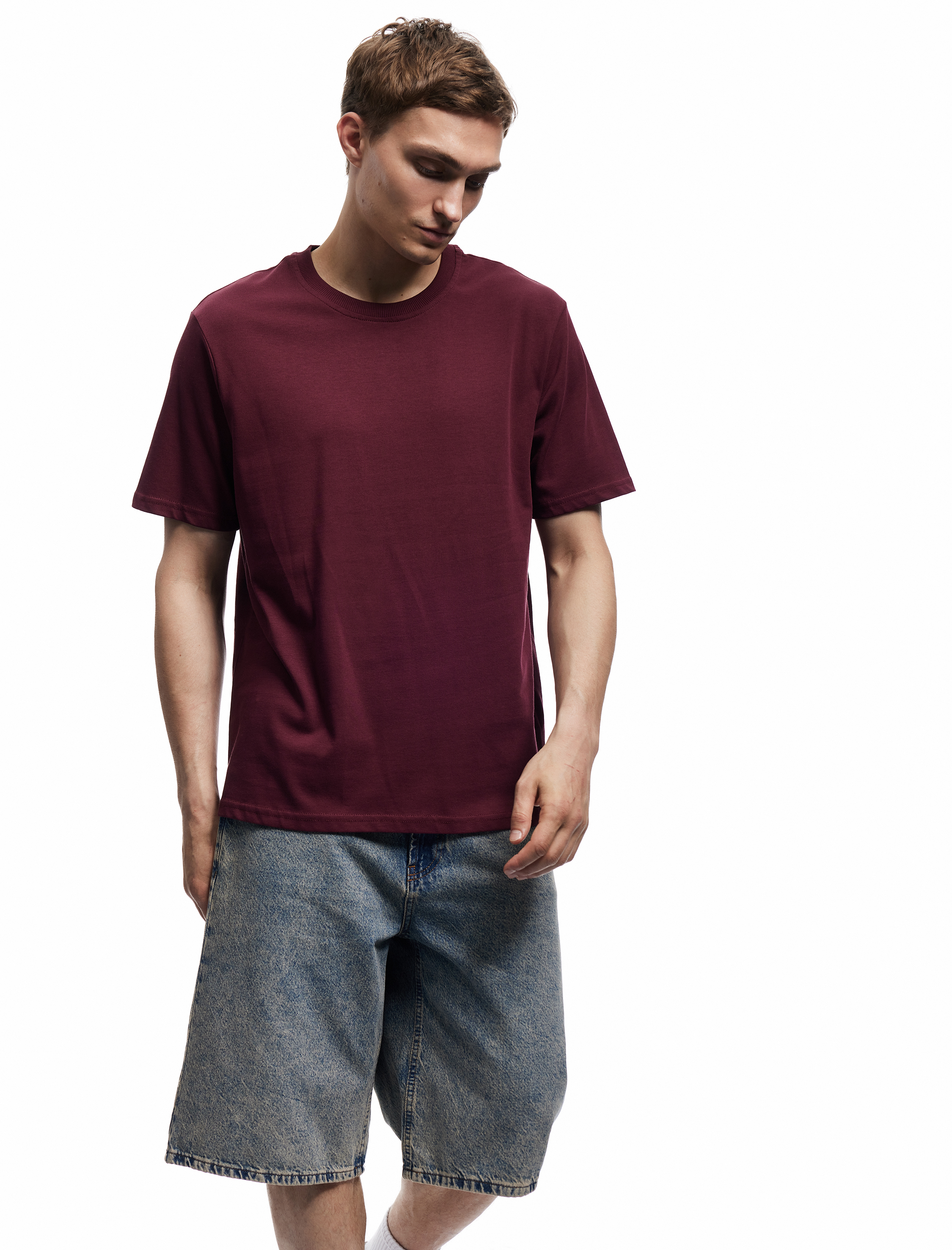   Bisiklet Yaka Regular Fit Tok Kumaş Pamuklu Kısa Kollu Tişört