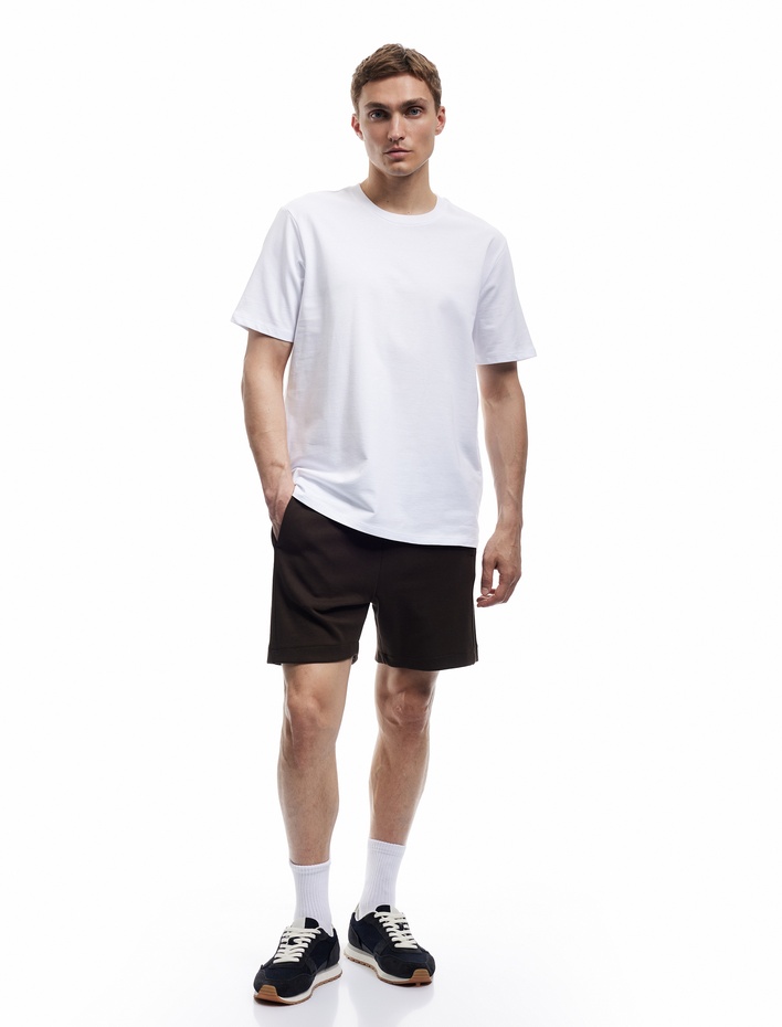  Kısa Kollu Bisiklet Yaka Tok Kumaş Regular Fit Pamuklu Tişört