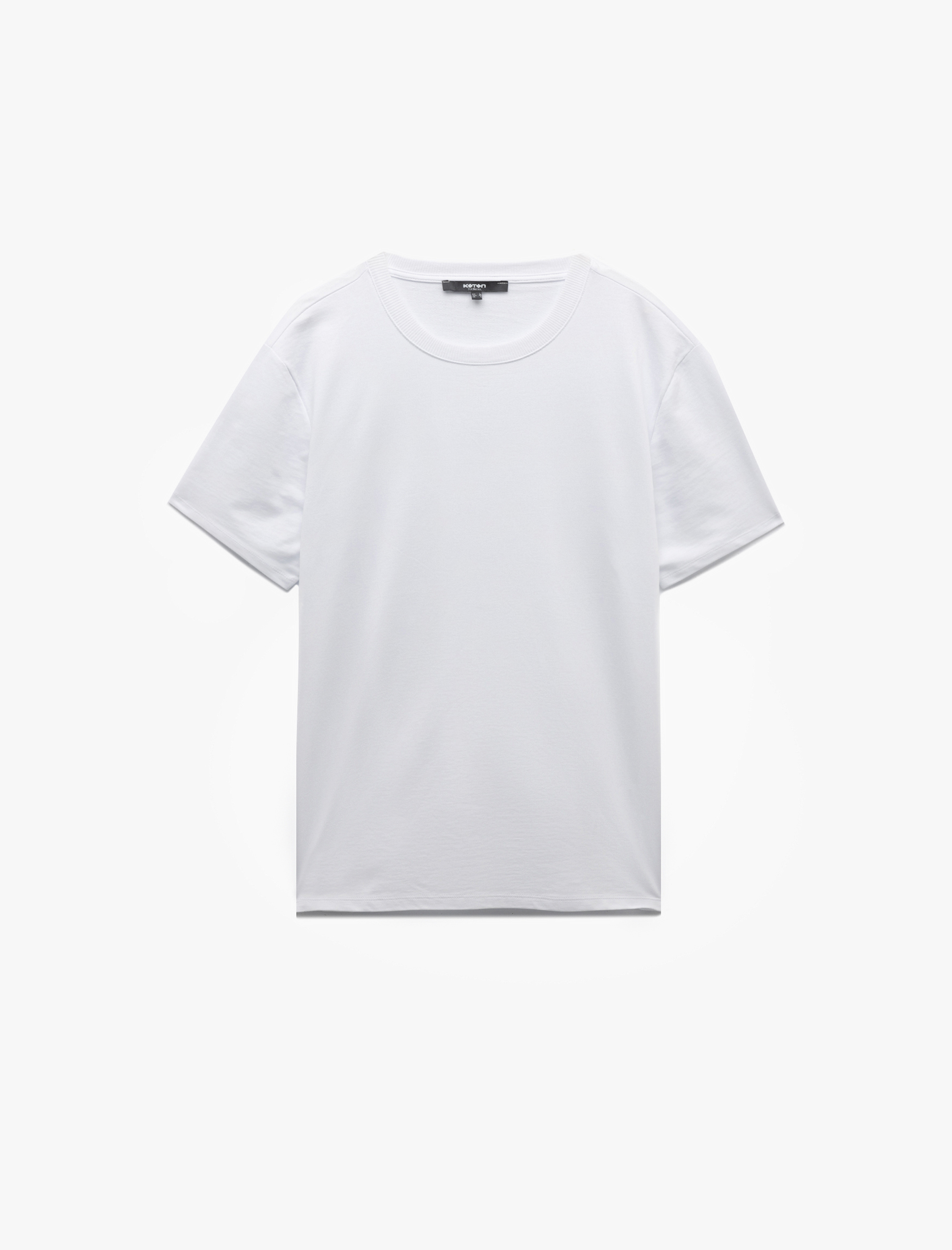   Kısa Kollu Bisiklet Yaka Tok Kumaş Regular Fit Pamuklu Tişört