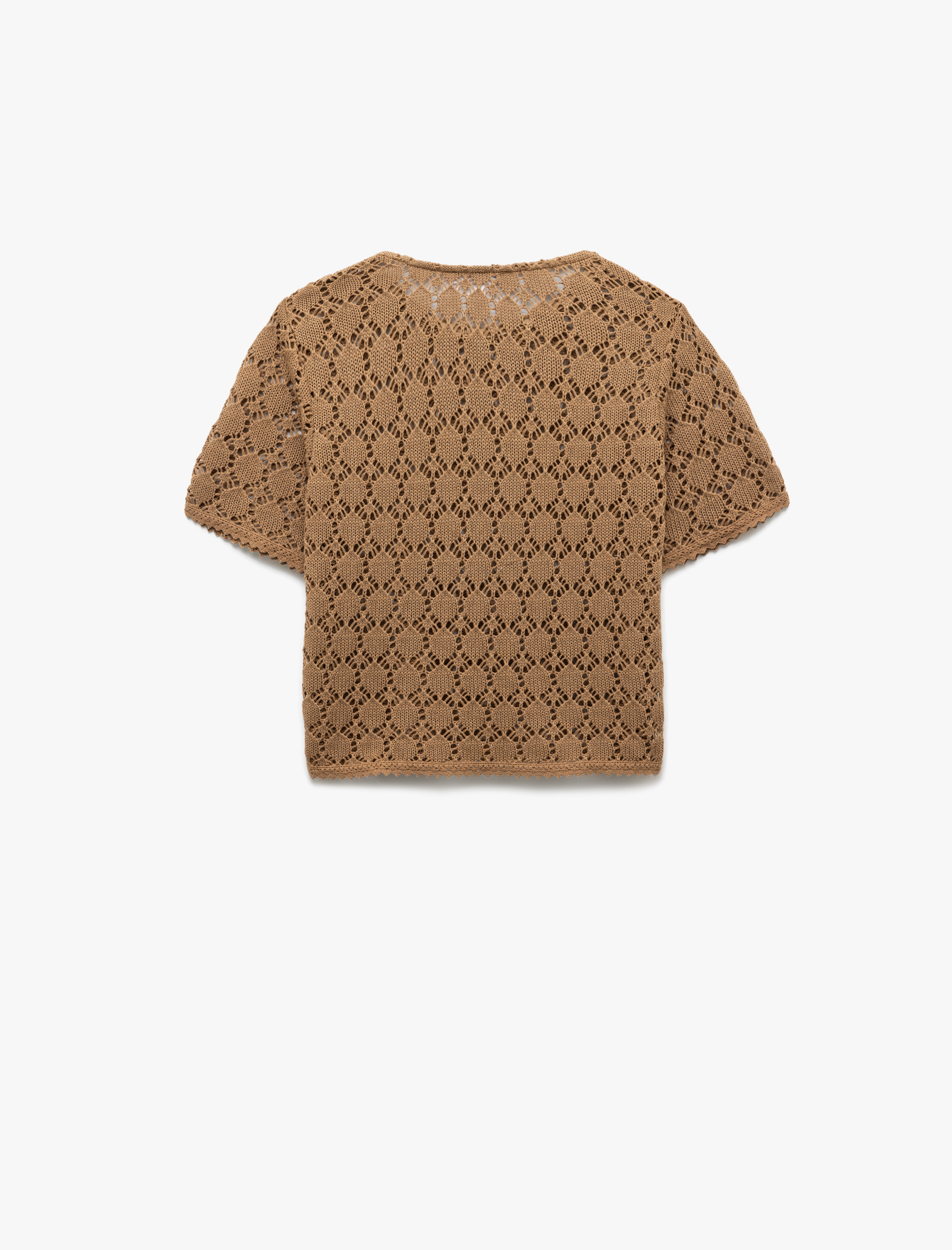   Kroşe Kısa Kollu Bisiklet Yaka Tişört