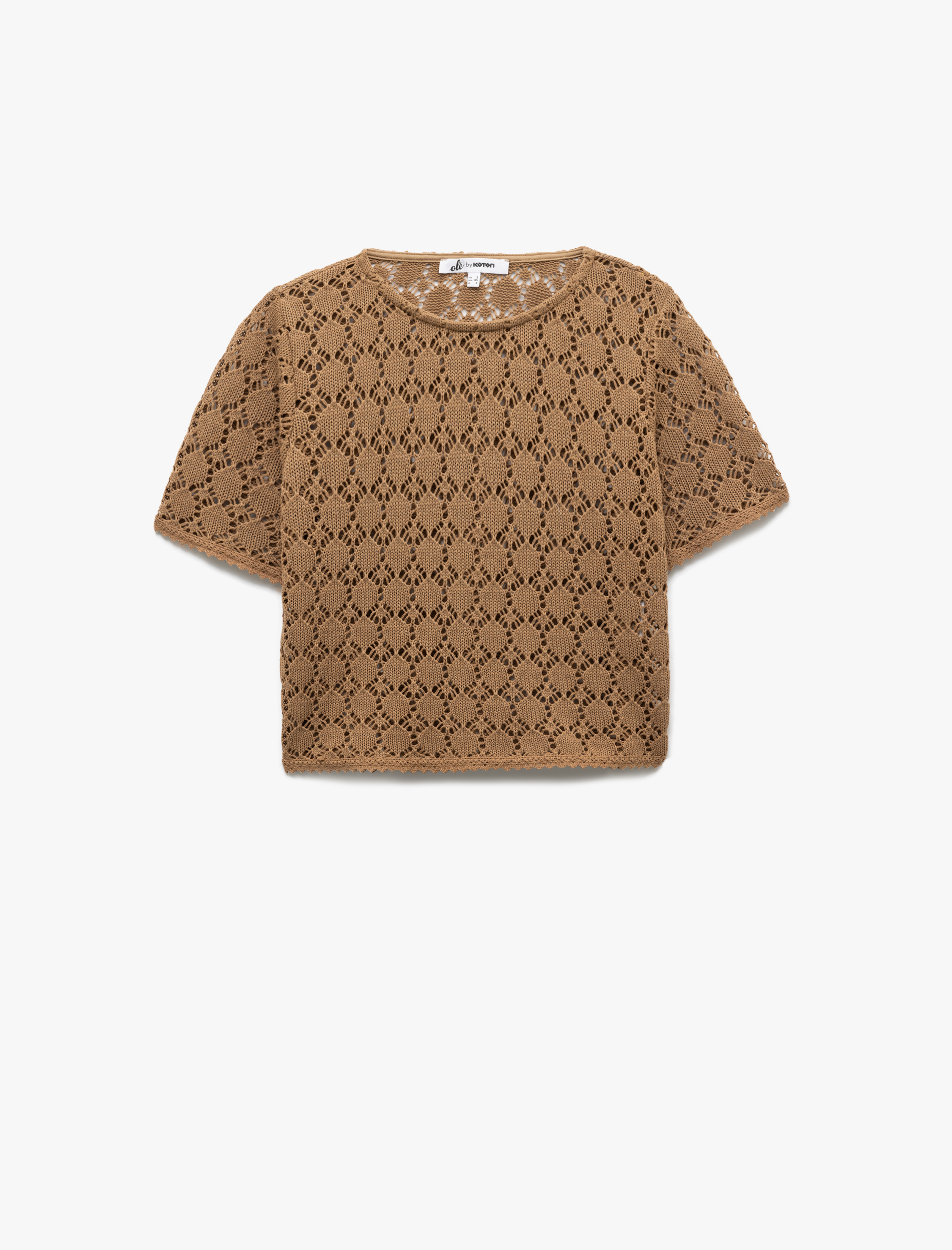   Kroşe Kısa Kollu Bisiklet Yaka Tişört