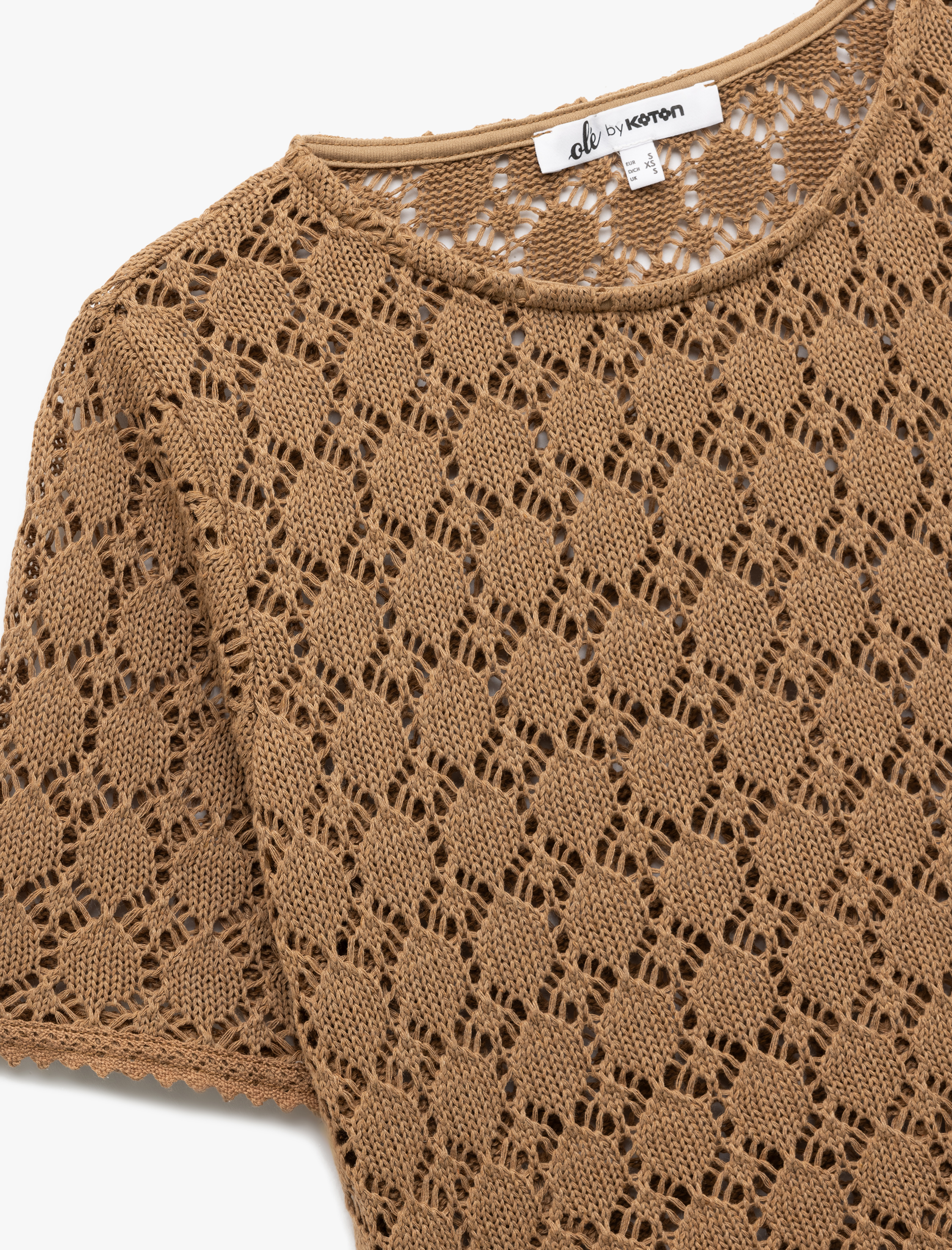   Kroşe Kısa Kollu Bisiklet Yaka Tişört