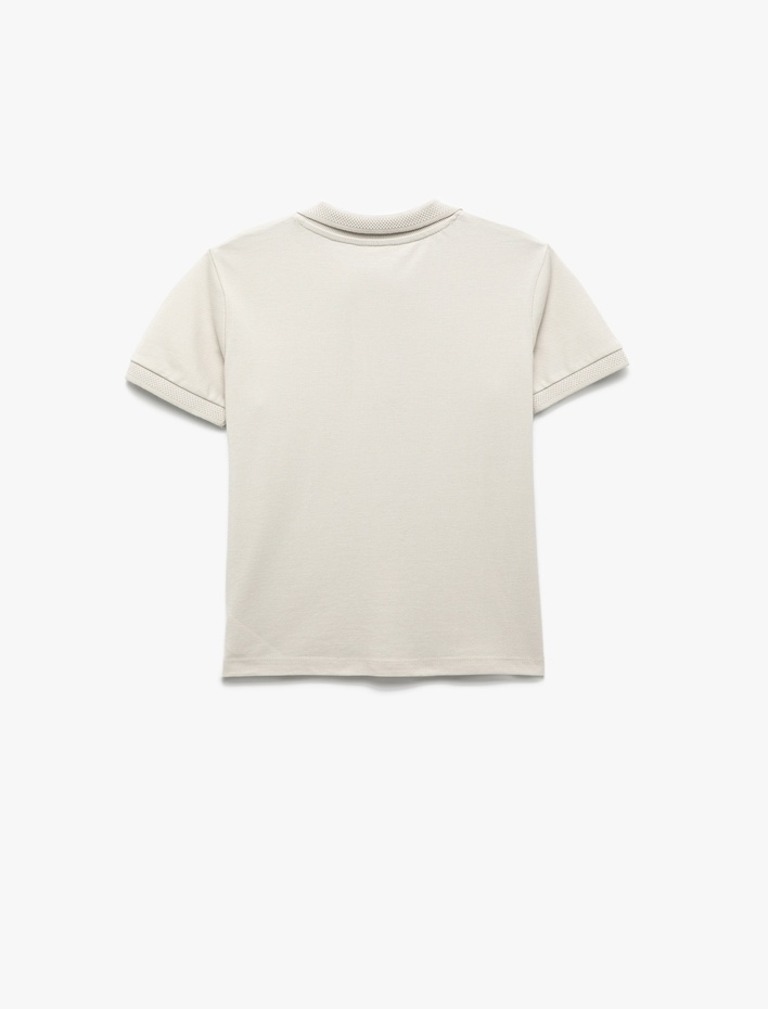 Erkek Çocuk Pamuklu Fermuar Detaylı Kısa Kollu Biyeli Polo Yaka Tişört