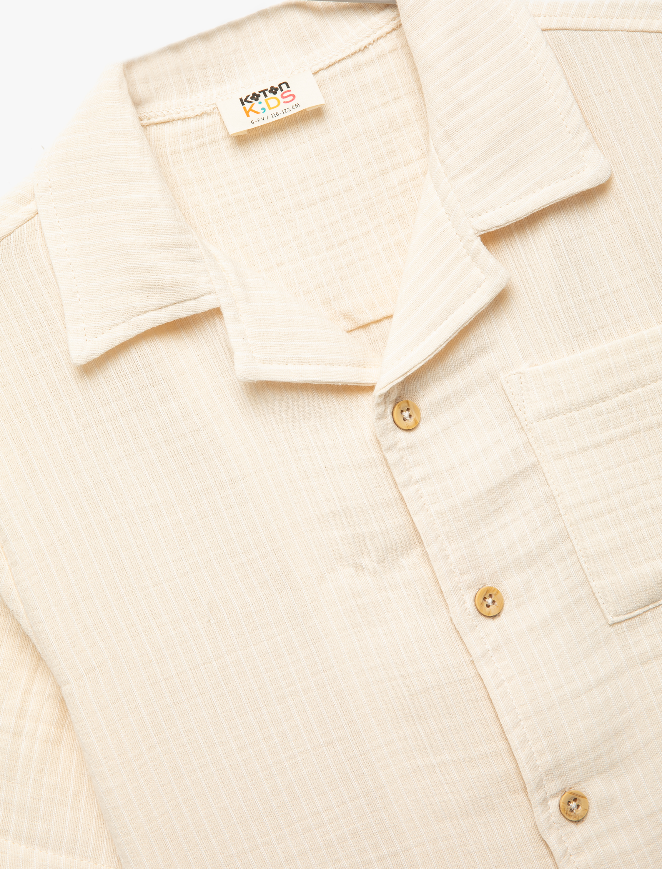  Erkek Çocuk Pamuklu Cep Detaylı Düğmeli Kısa Kollu Gömlek