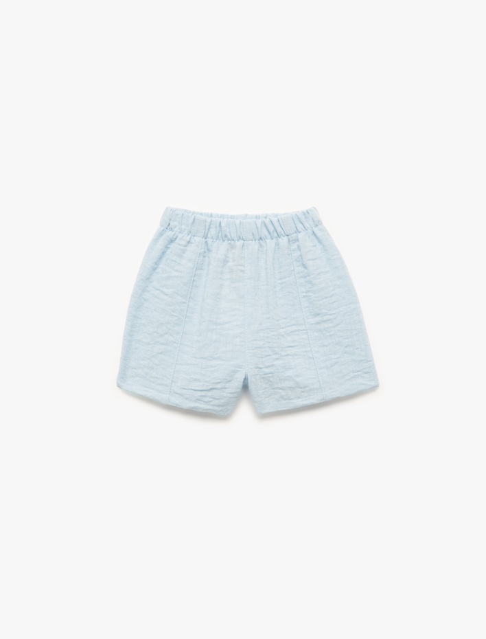 Kız Bebek Beli Lastikli Kısa Paça Basic Şort