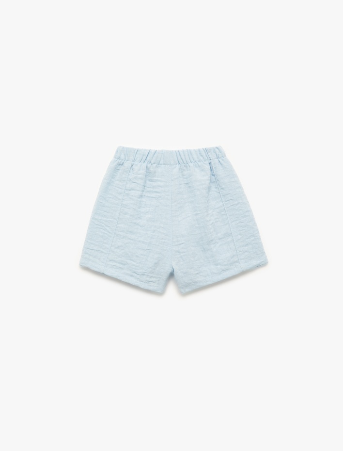 Kız Bebek Beli Lastikli Kısa Paça Basic Şort