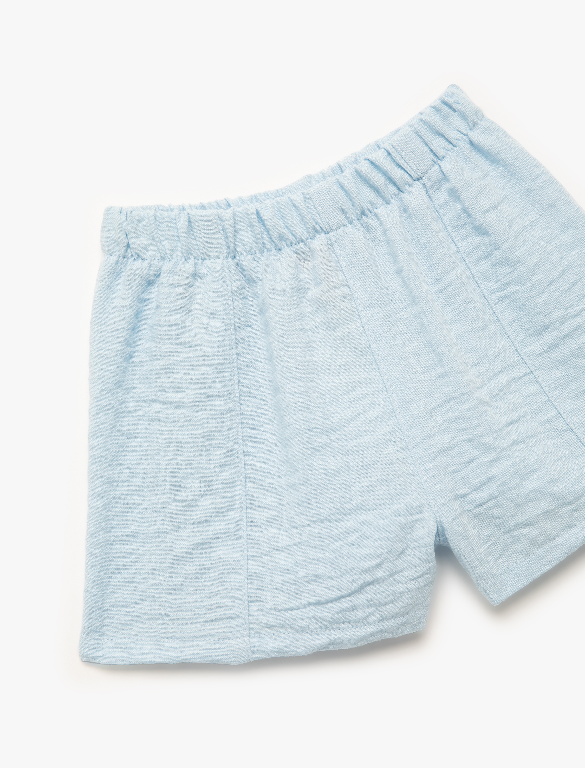  Kız Bebek Beli Lastikli Kısa Paça Basic Şort