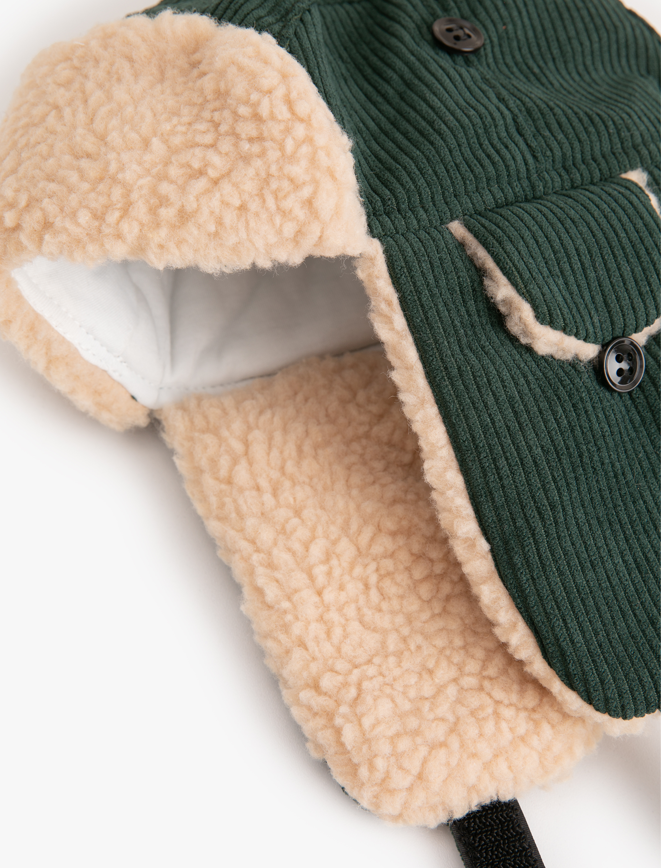  Erkek Çocuk Peluş Detaylı Kadife Pilot Şapka