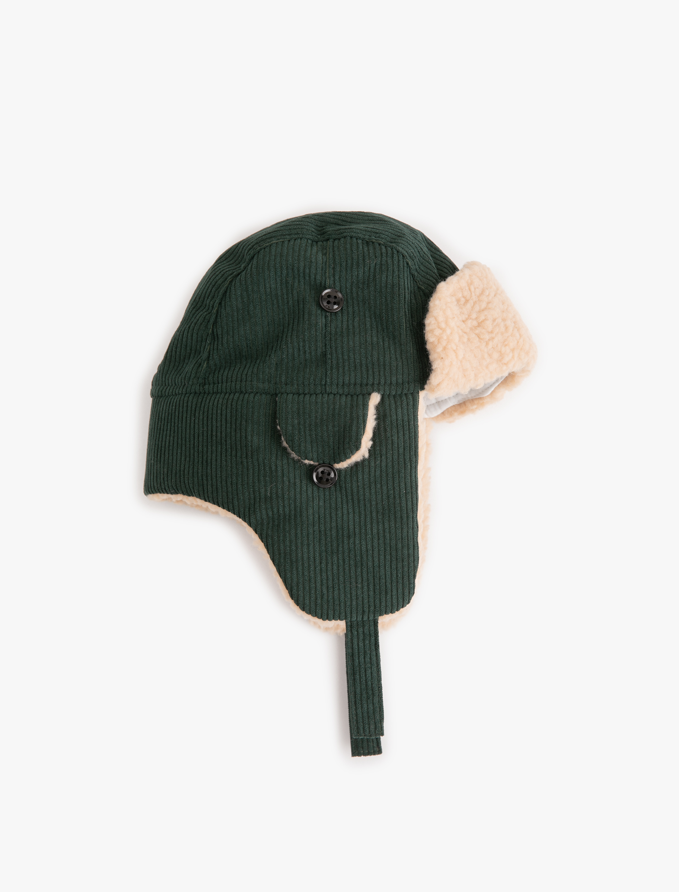  Erkek Çocuk Peluş Detaylı Kadife Pilot Şapka