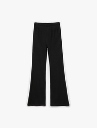 Viskon Karışımlı Beli Lastikli İspanyol Paça Pantolon