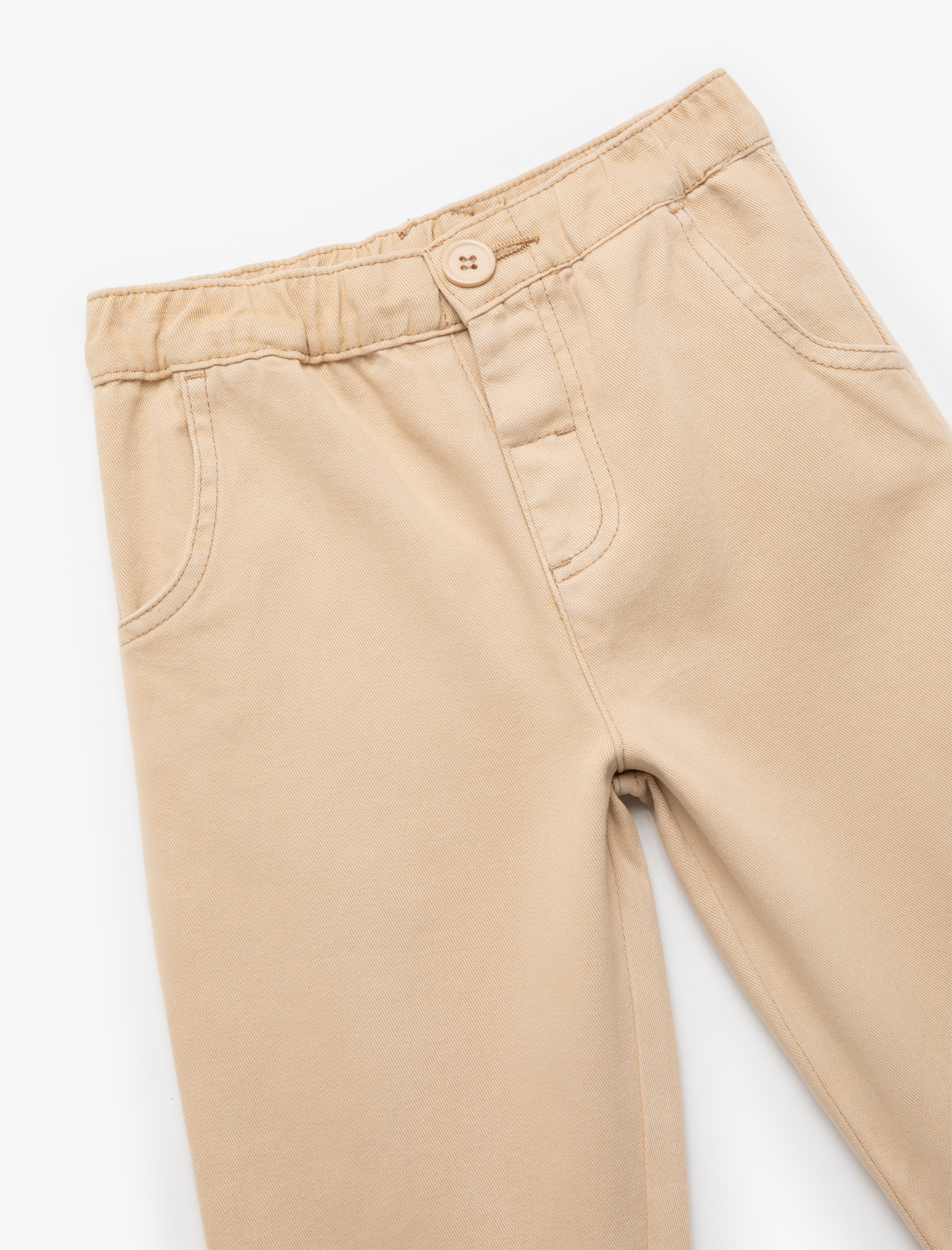  Erkek Bebek Pamuklu Katlamalı Paça Beli Lastikli Oversize Pantolon