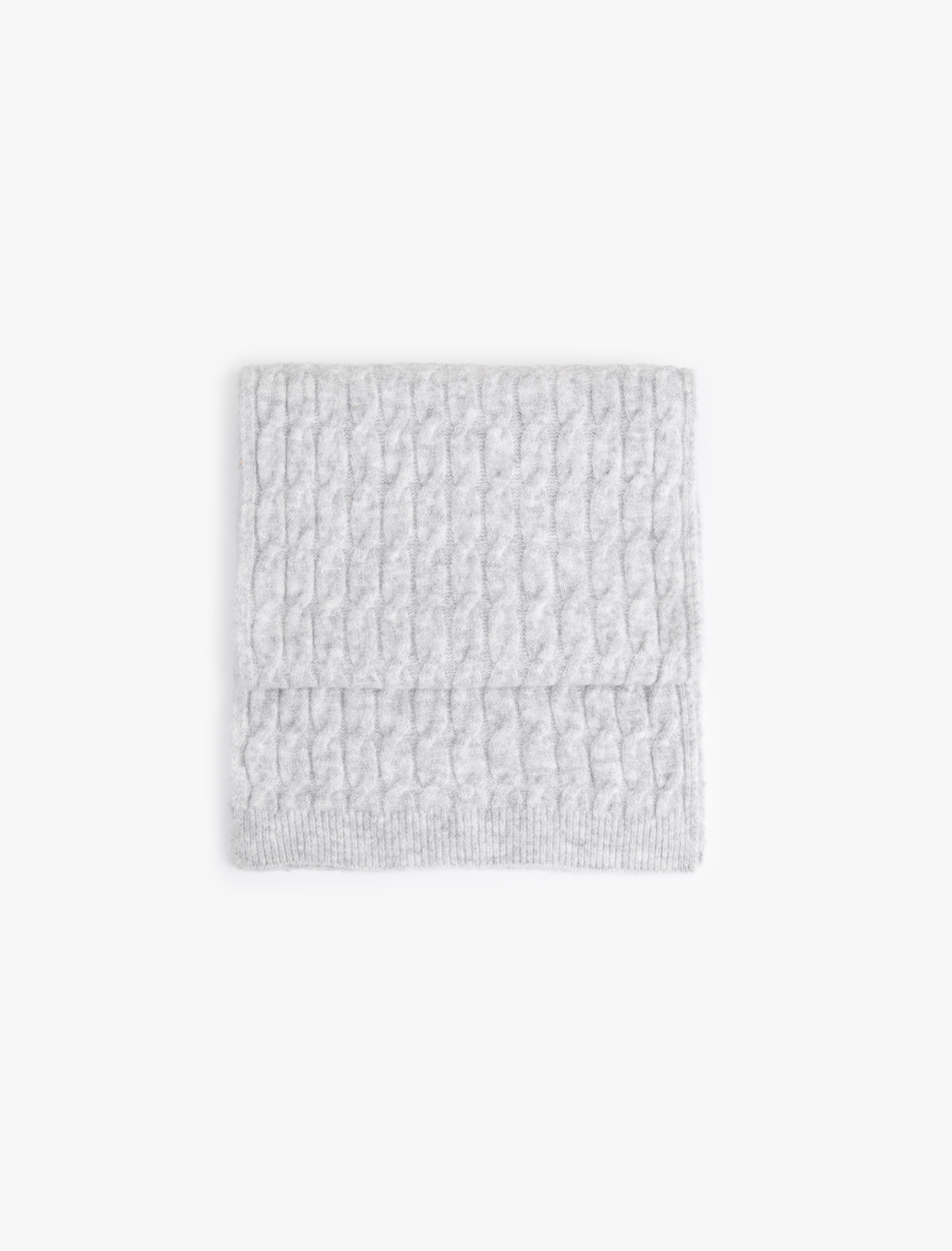  Kadın Örgü Desenli Yumuşak Dokulu Uzun Atkı