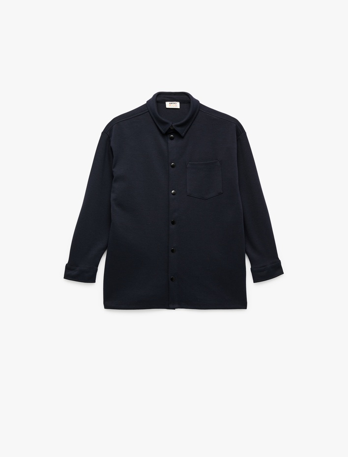 Erkek Çocuk Pamuklu Uzun Kollu Düğmeli Basic Okul Gömlek Ceket