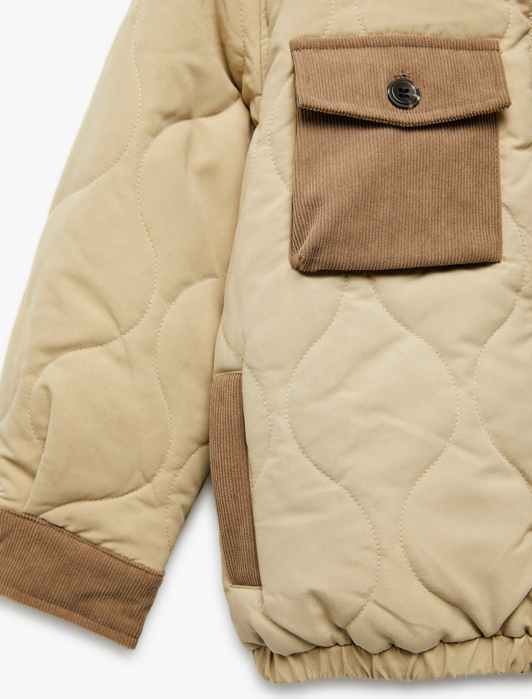 Erkek Çocuk Uzun Kollu Cep Detaylı Dik Yaka Kapitone Ceket