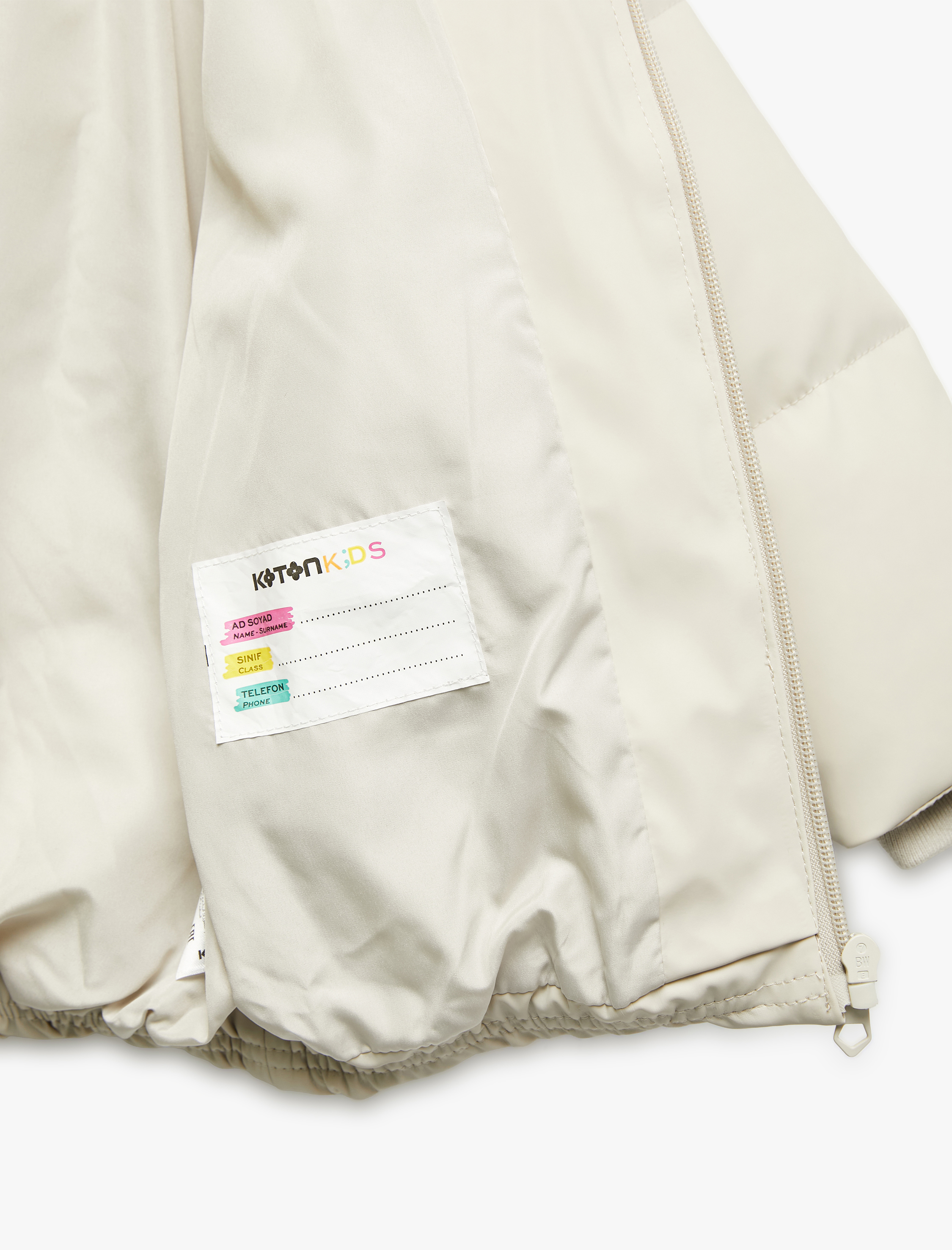  Erkek Bebek Kapşonlu Uzun Kollu Cepli Fermuarlı Şişme Mont