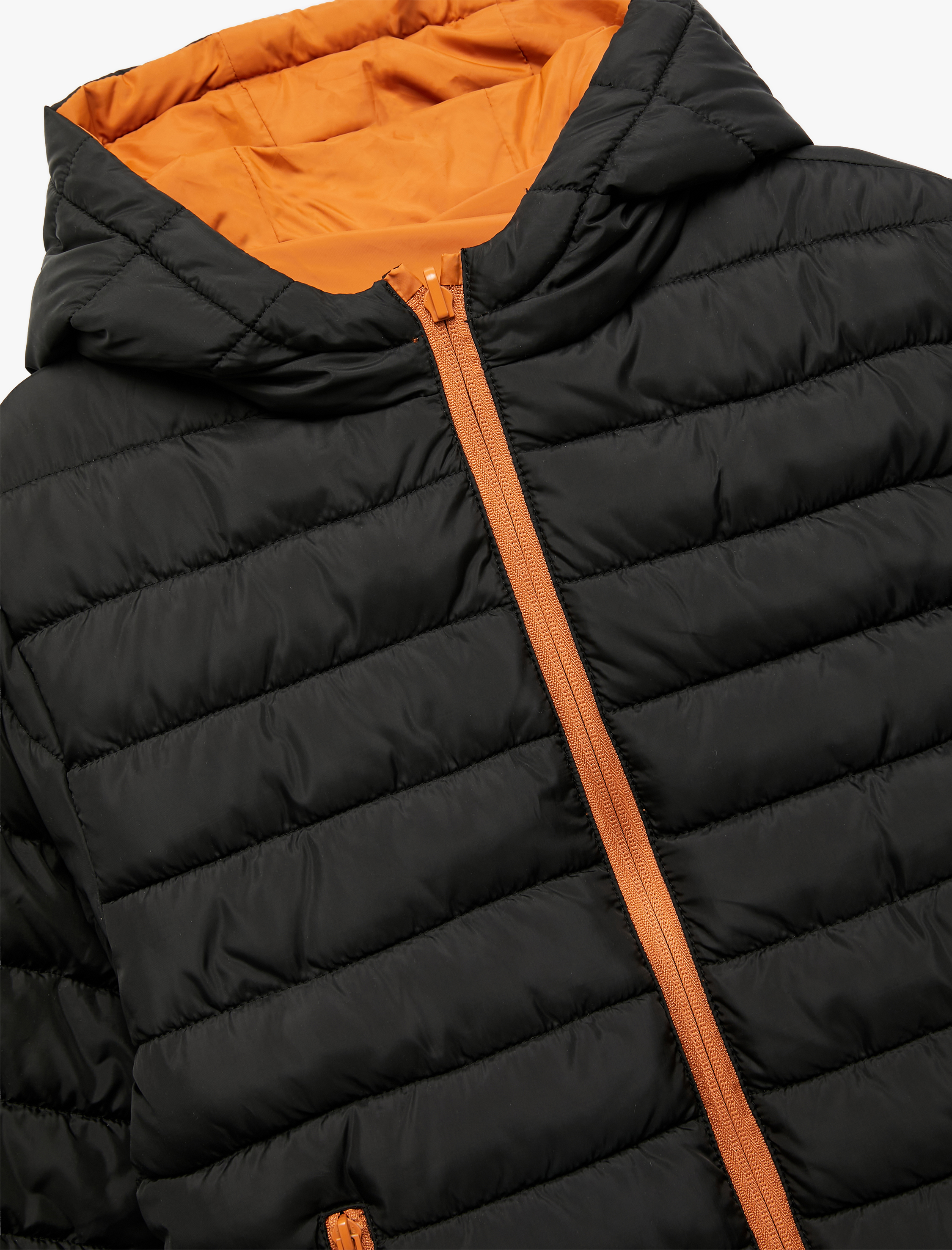  Erkek Çocuk Çift Taraflı Fermuarlı Kapşonlu Uzun Kollu Mevsimlik Mont