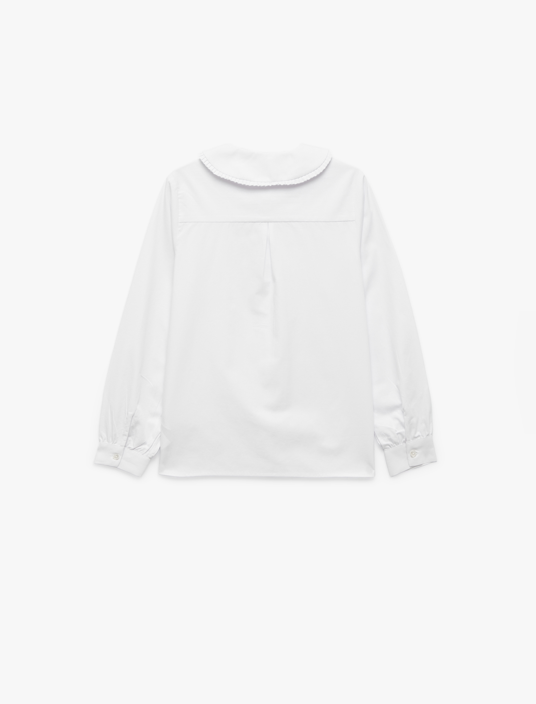  Kız Çocuk Pamuklu Uzun Kollu Bebe Yaka Basic Gömlek