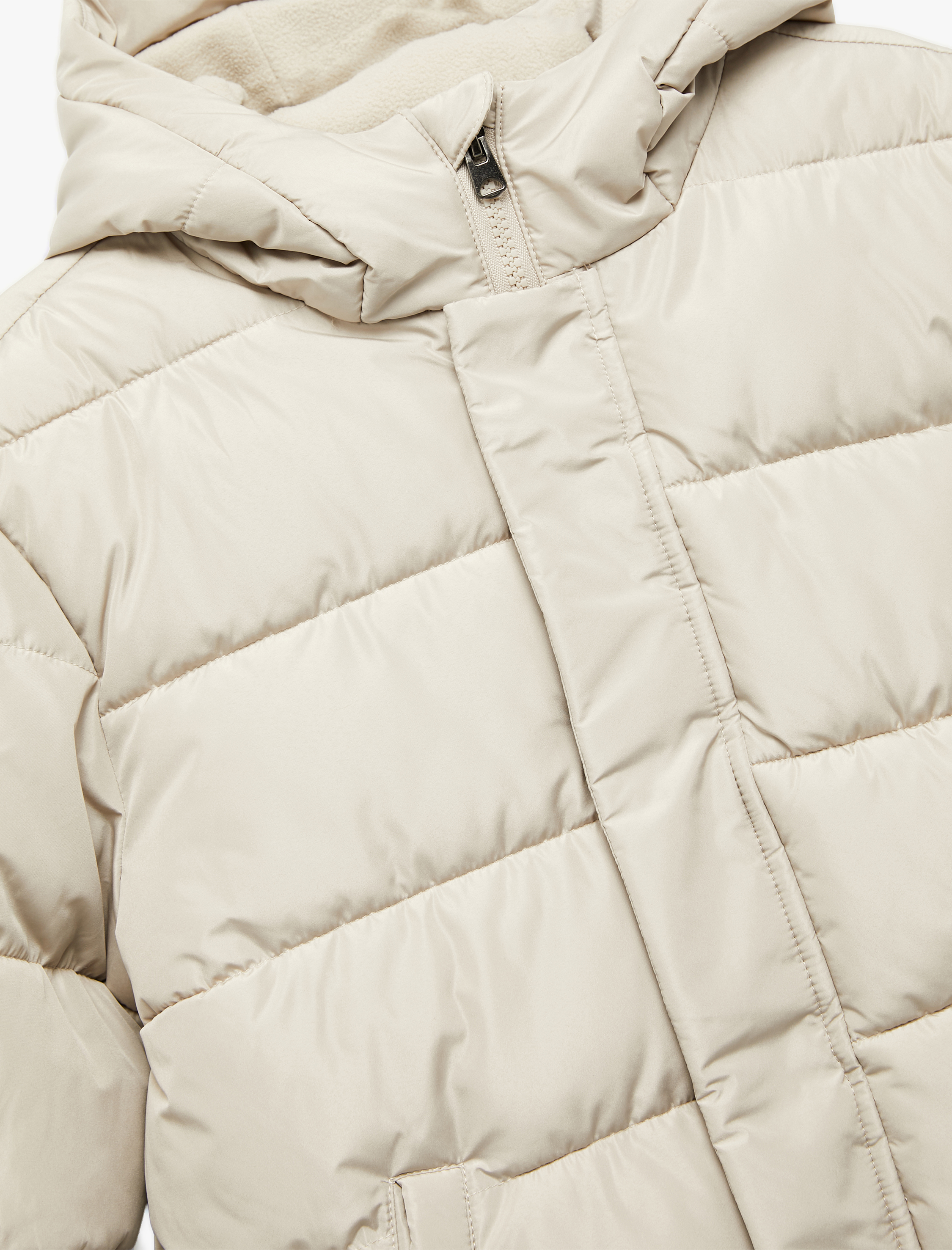  Erkek Çocuk Uzun Kollu Cepli Kapşonlu Şişme Mont