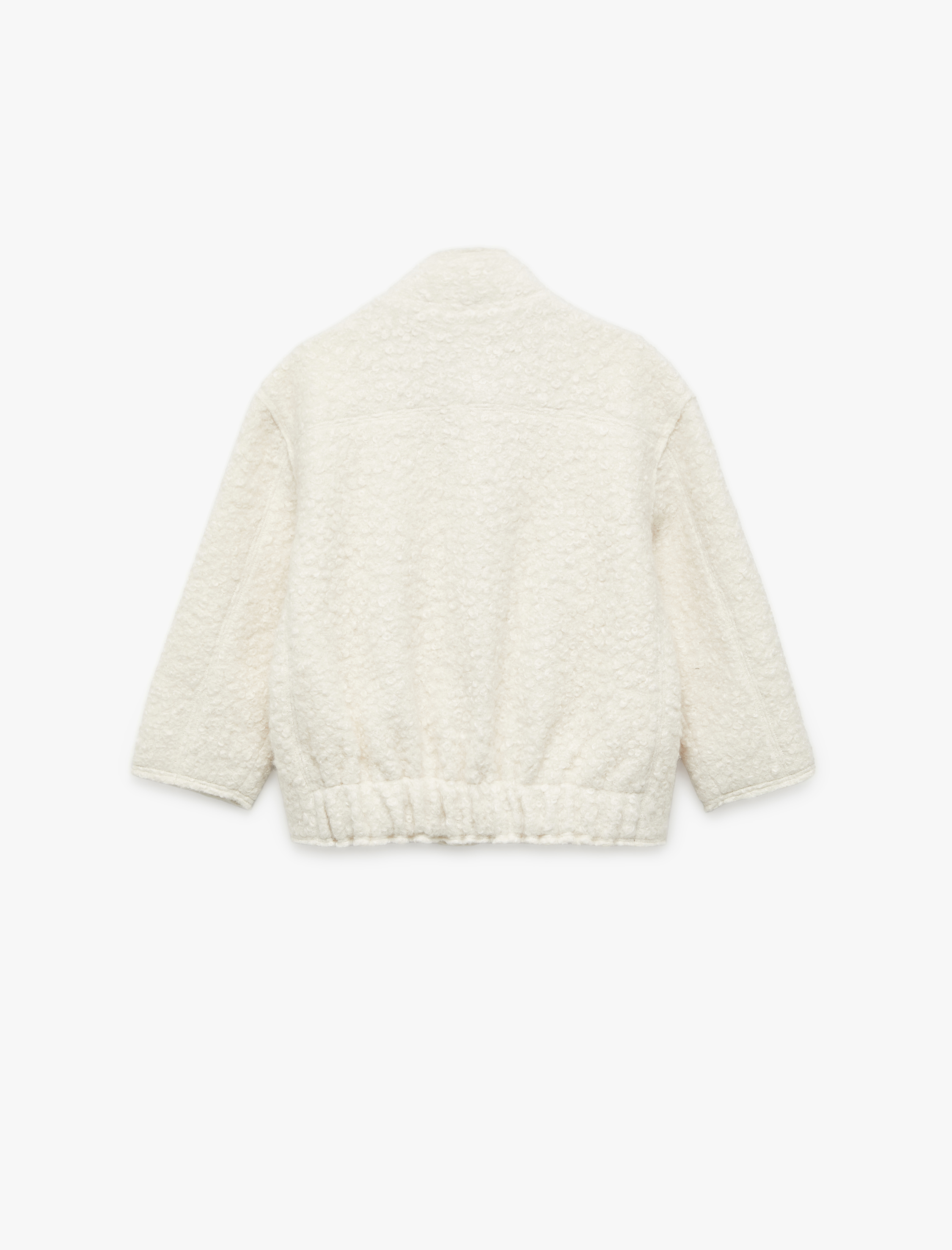  Kız Çocuk Dik Yaka Uzun Kollu Kapaklı Cepli Bürümcük Ceket