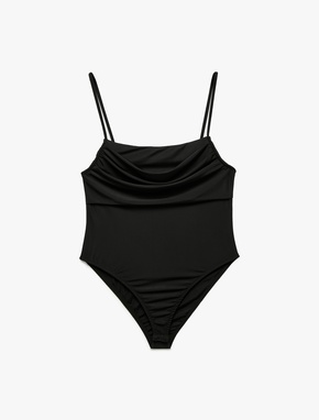Koton X Zeynep Bastık - Sandy Kumaş Slim Fit Drapeli İnce Askılı Bodysuit_2