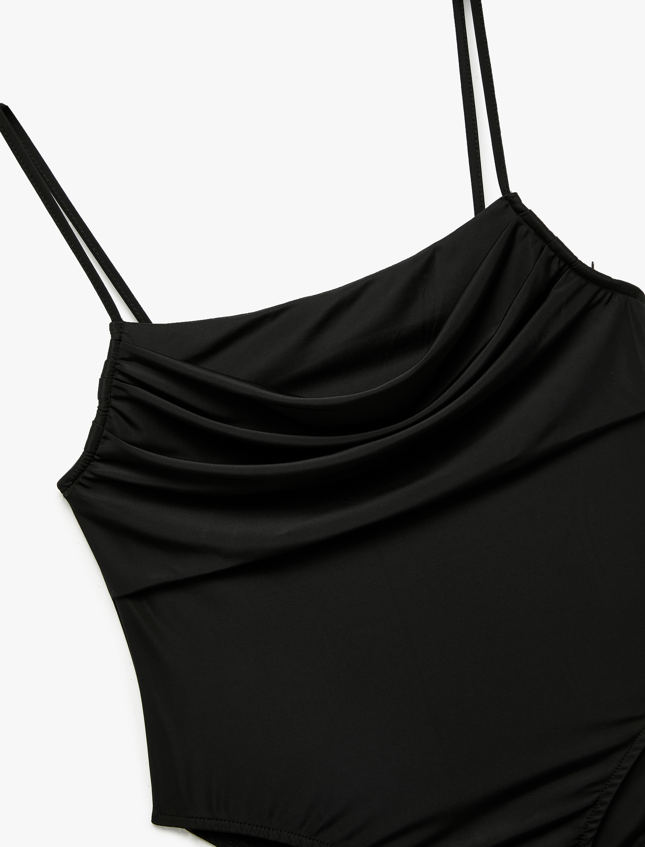   Koton X Zeynep Bastık - Sandy Kumaş Slim Fit Drapeli İnce Askılı Bodysuit