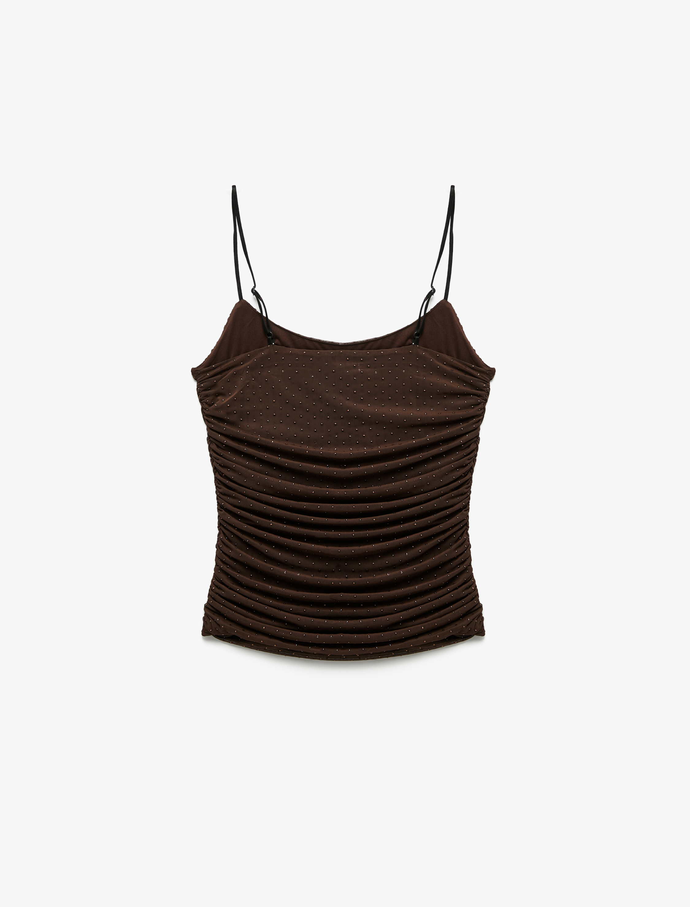   Koton X Zeynep Bastık - Drapeli İnce Askılı Tül Taşlı Bluz