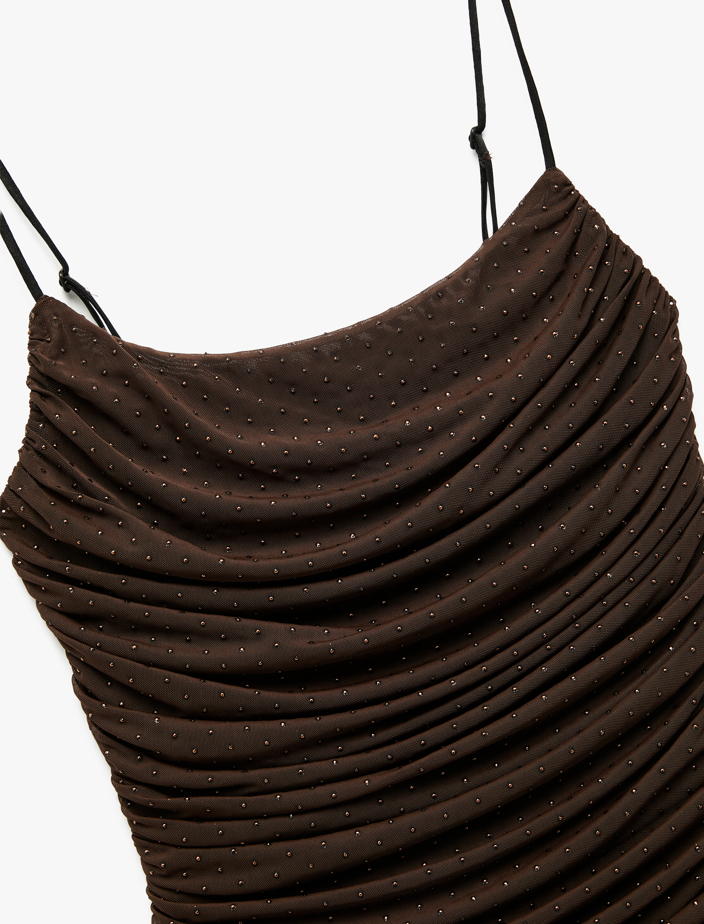   Koton X Zeynep Bastık - Drapeli İnce Askılı Tül Taşlı Bluz