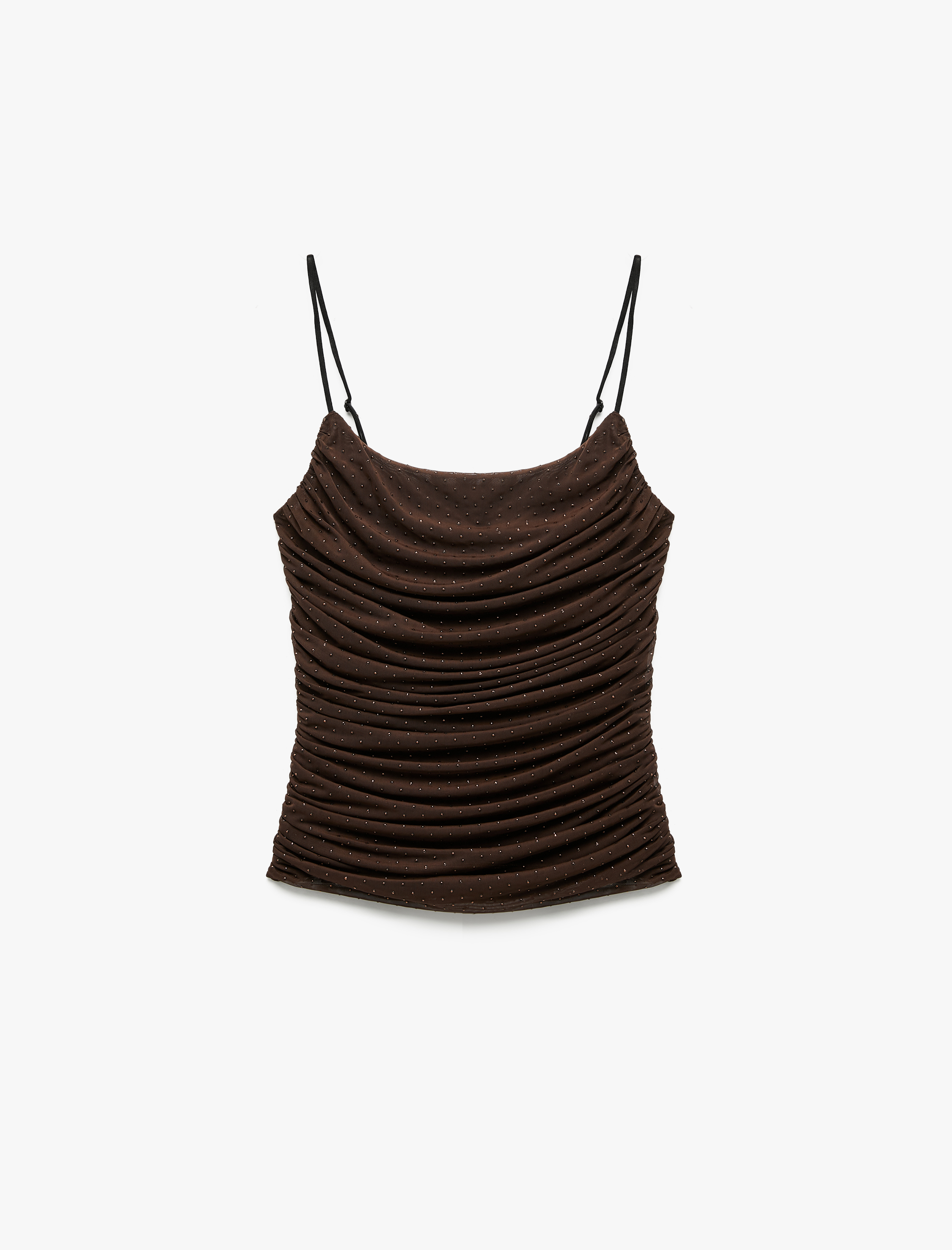   Koton X Zeynep Bastık - Drapeli İnce Askılı Tül Taşlı Bluz