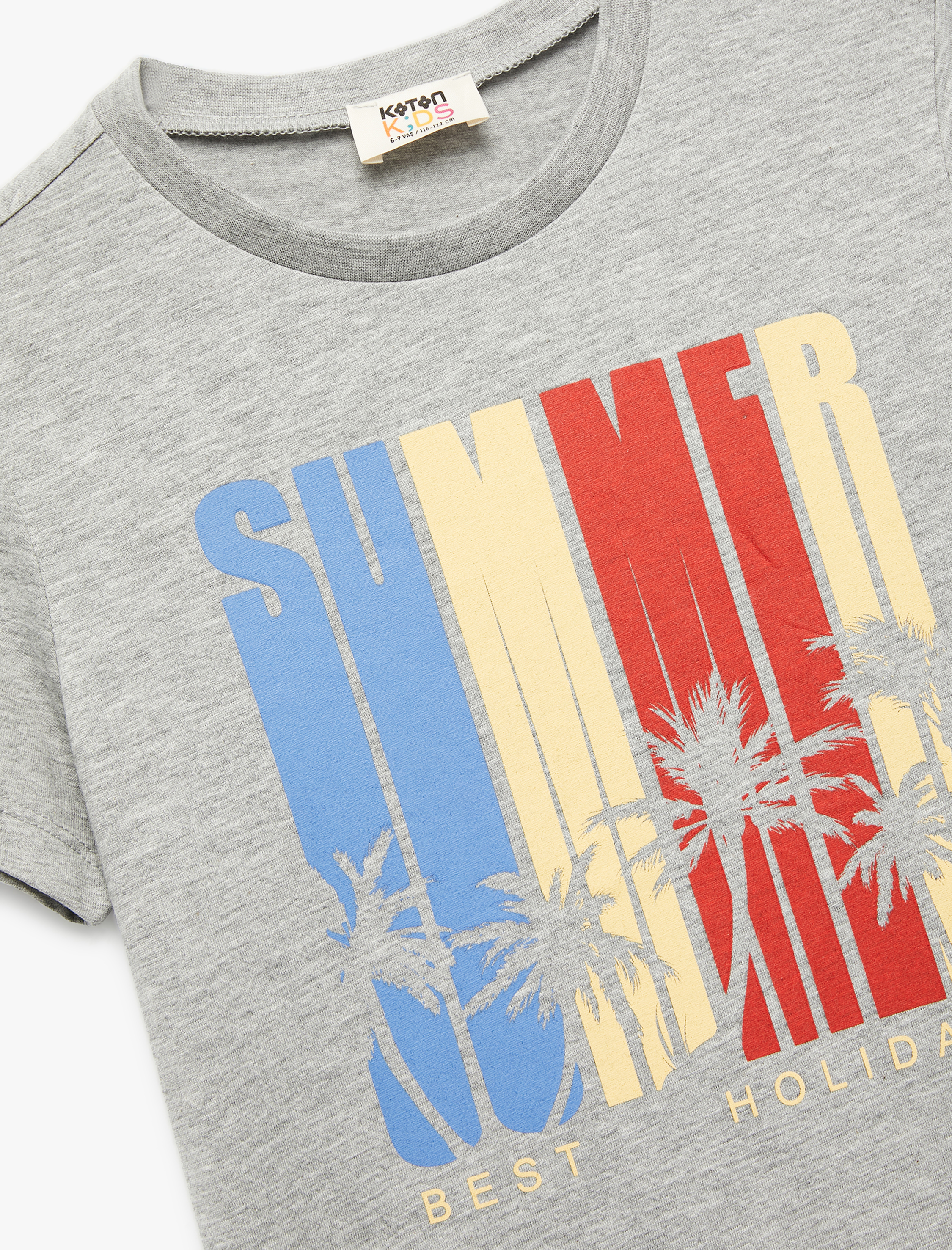  Erkek Çocuk Baskılı Kısa Kollu Bisiklet Yaka Tişört