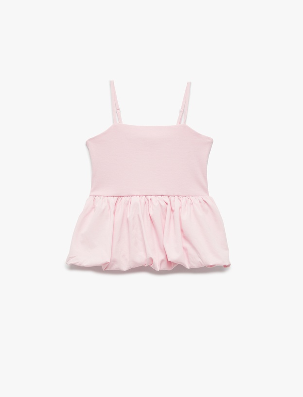 Ribanalı İnce Askılı Kolsuz Pamuklu Crop Bluz_0