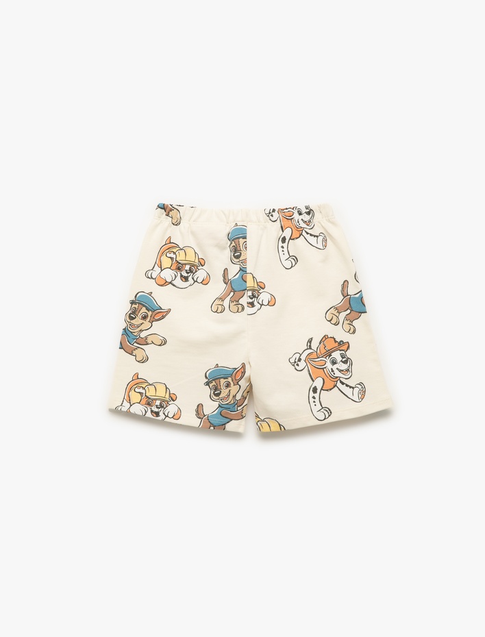 Erkek Bebek Lisanslı  Beli Lastikli Paw Patrol Baskılı Pamuklu Şort