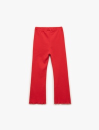 Pamuklu Beli Lastikli Kaşkorse Basic İspanyol Paça Tayt
