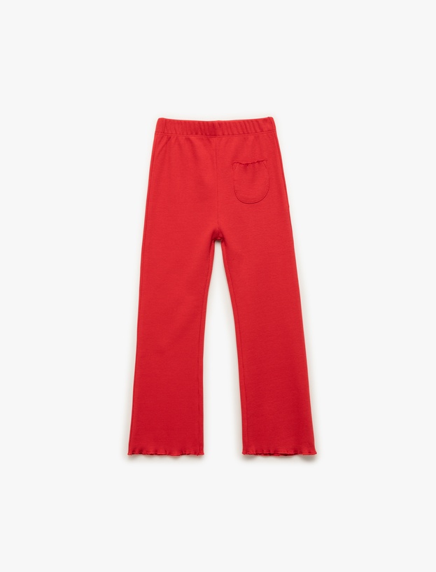 Pamuklu Beli Lastikli Kaşkorse Basic İspanyol Paça Tayt_1