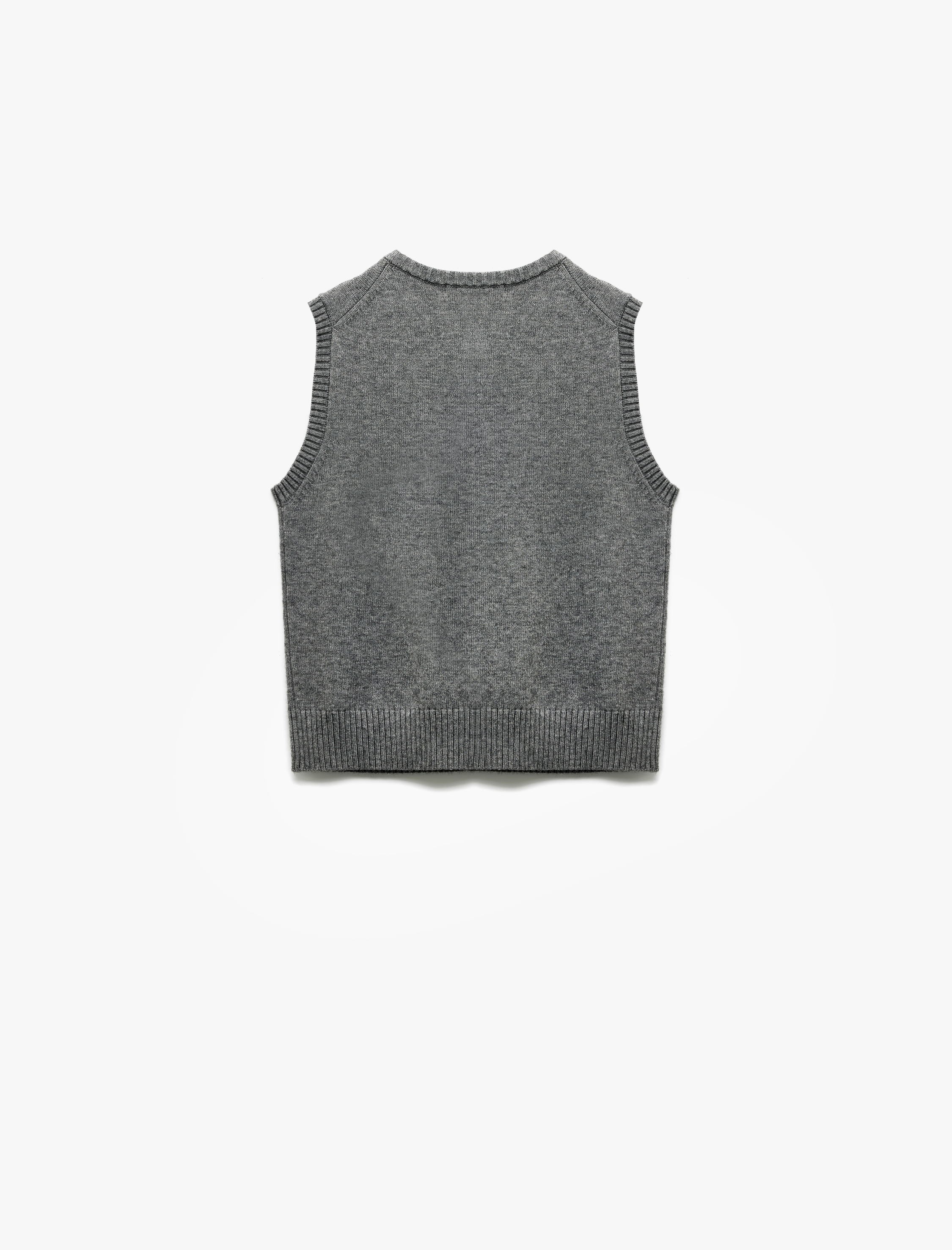   Kolsuz Bisiklet Yaka Düğmeli Triko Yelek