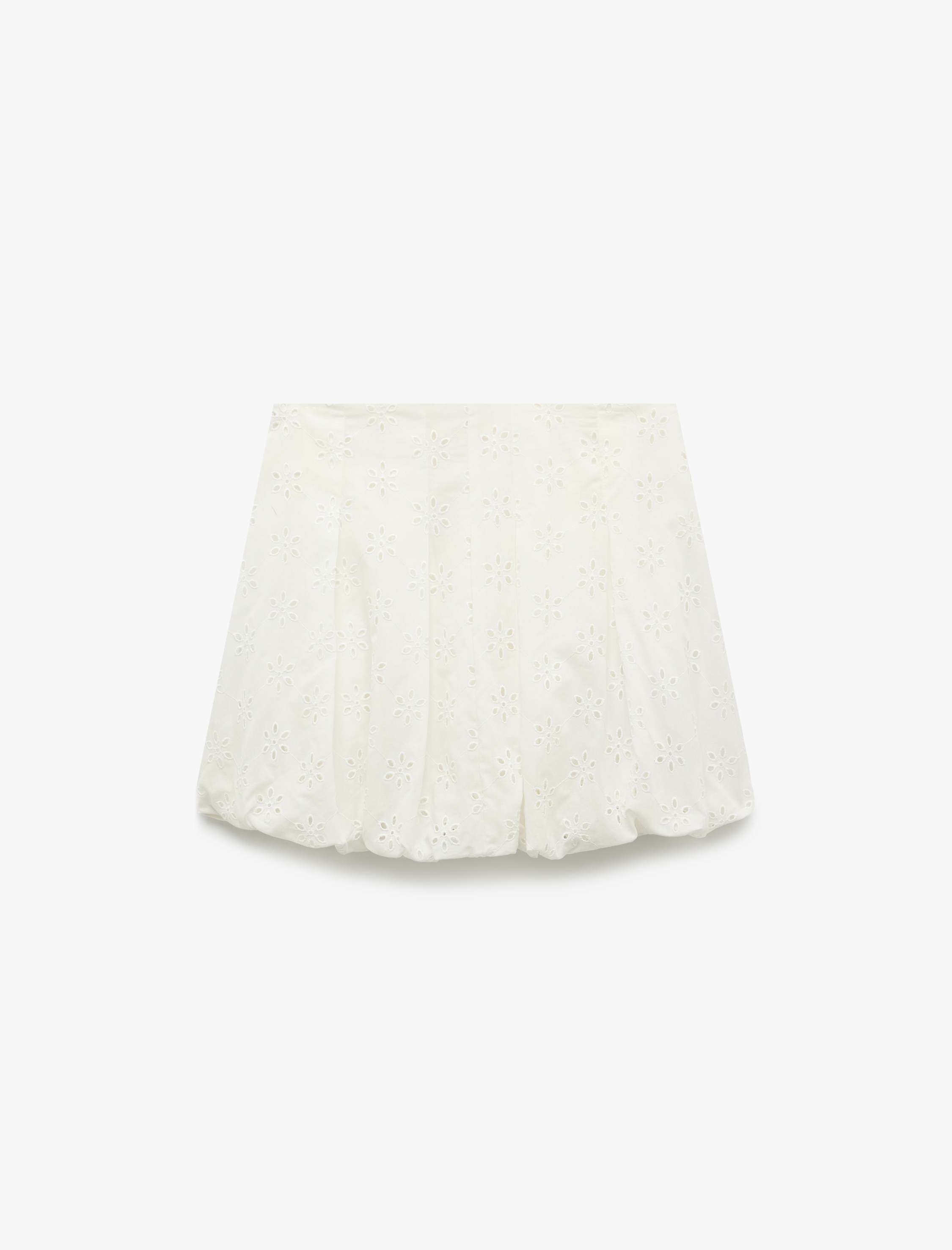   Pamuklu Astarlı Fistolu Brode Detaylı Mini Balon Etek