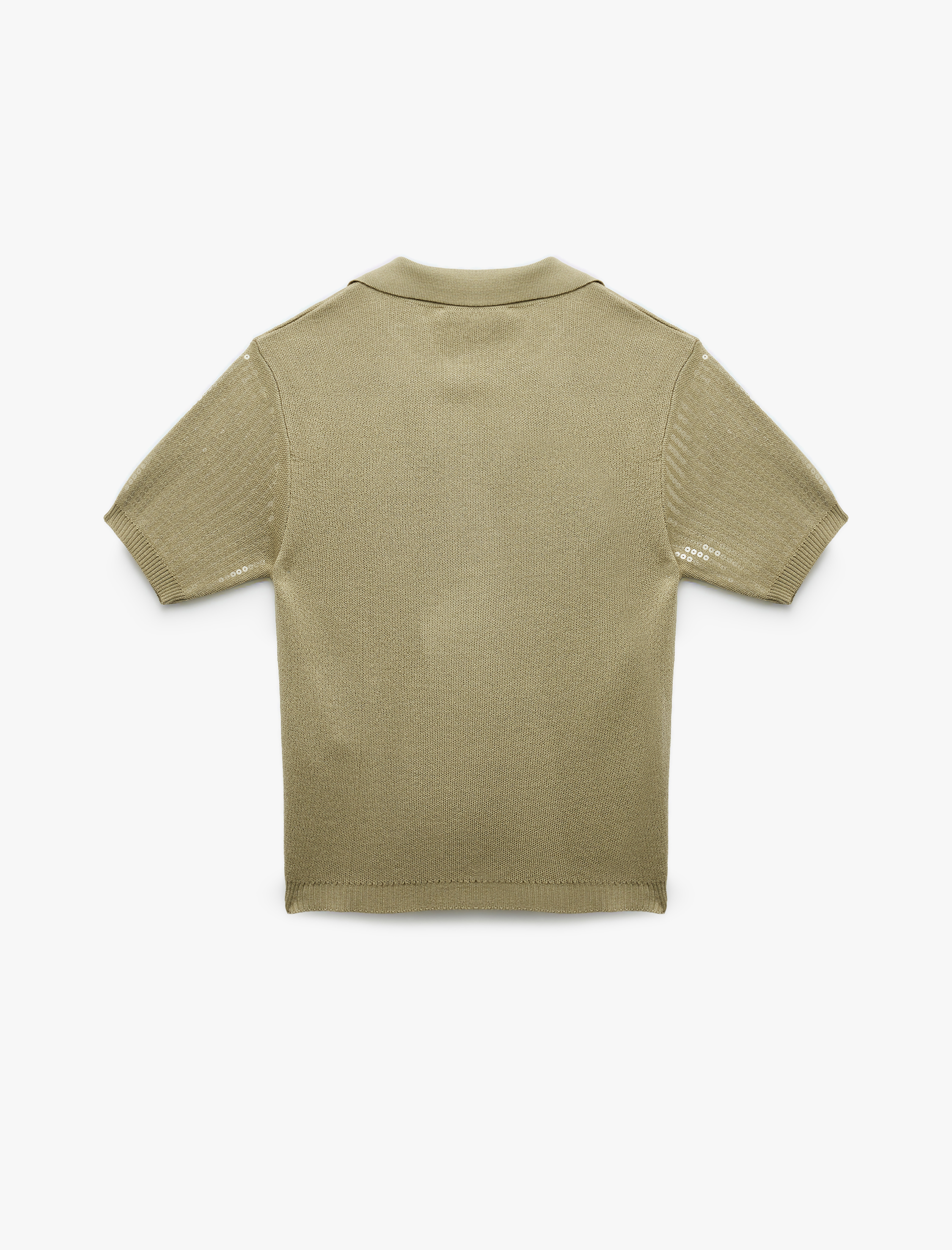 Koton X Sima Tarkan - Pullu Payetli Kısa Kollu Triko Polo Yaka Kazak