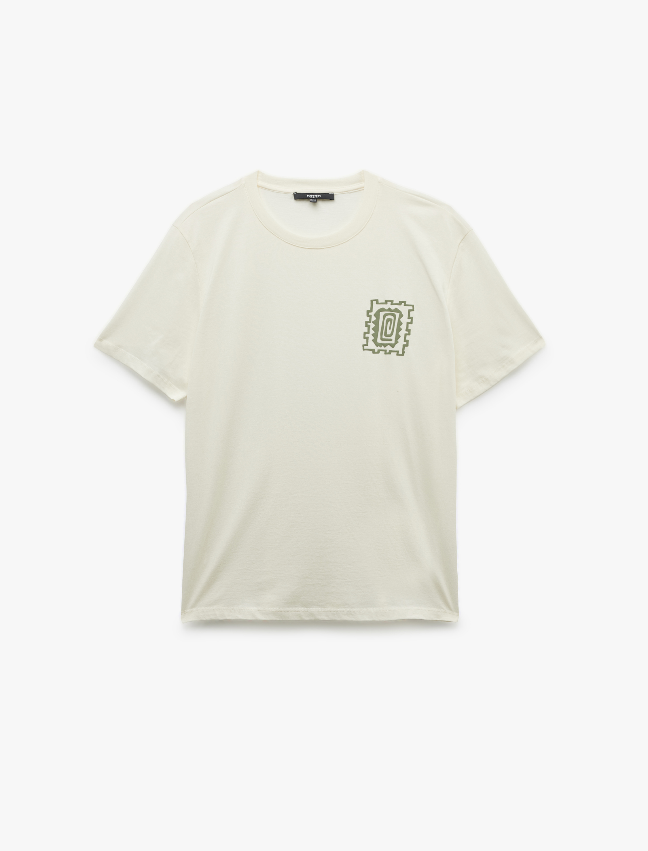   Regular Fit Kısa Kollu Bisiklet Yaka Pamuklu Baskılı Tişört