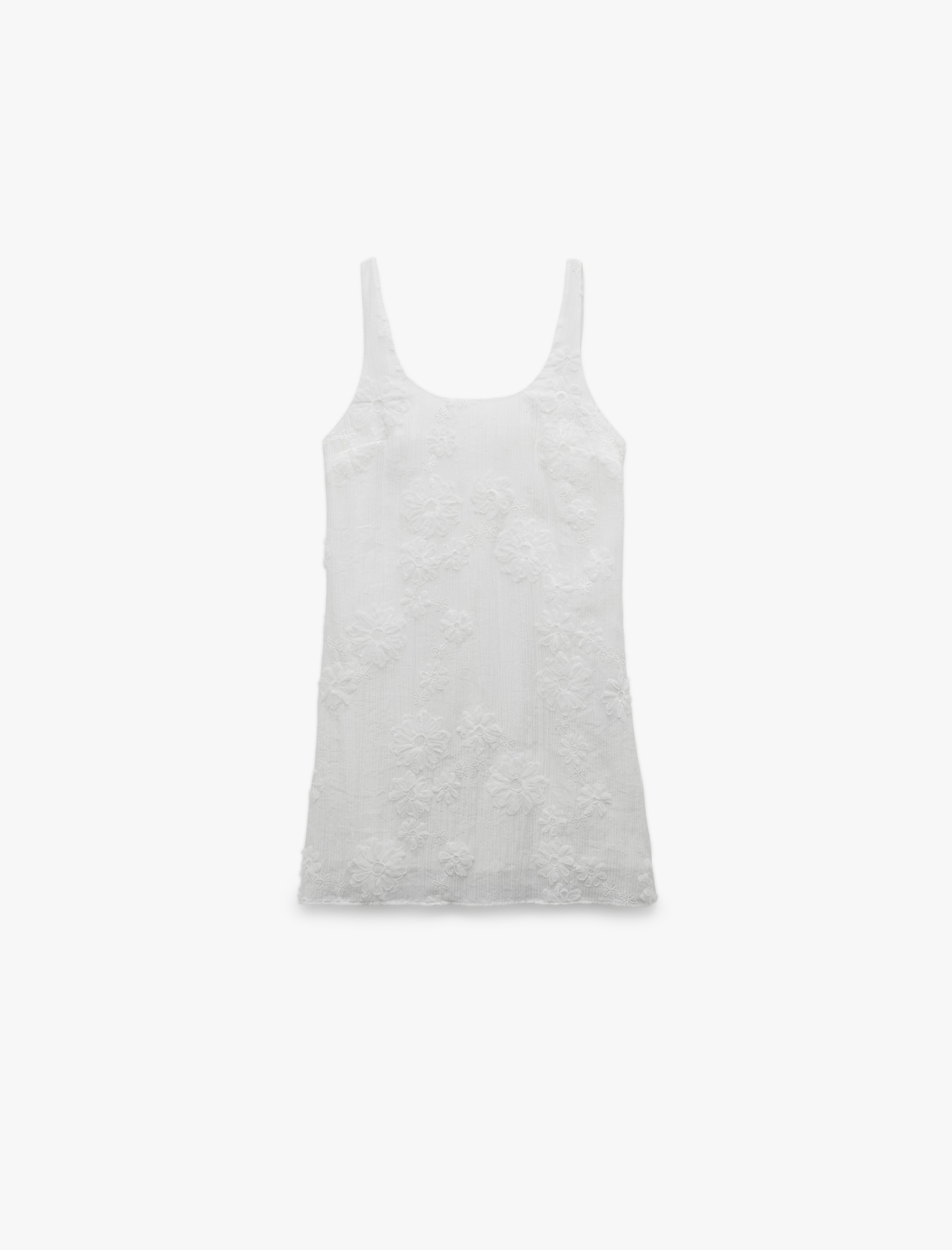   Kolsuz Yuvarlak Yaka Askılı Çiçekli Mini Elbise