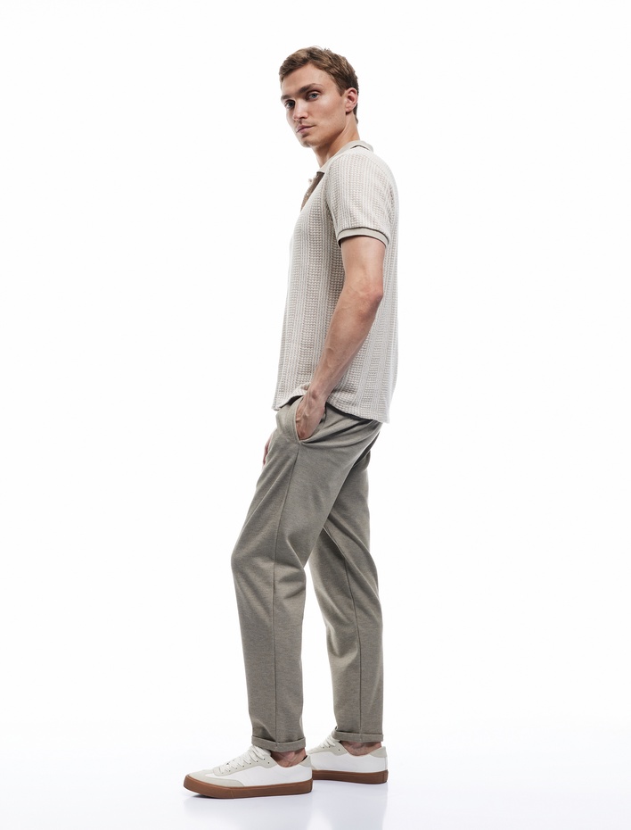  Katlamalı Paça Cep Detaylı Beli Bağcıklı Eşofman Pantolon