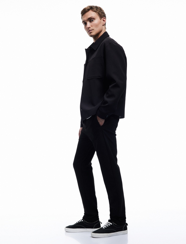  Cep Detaylı Katlamalı Paça Rahat Kesim Beli Bağcıklı Pantolon