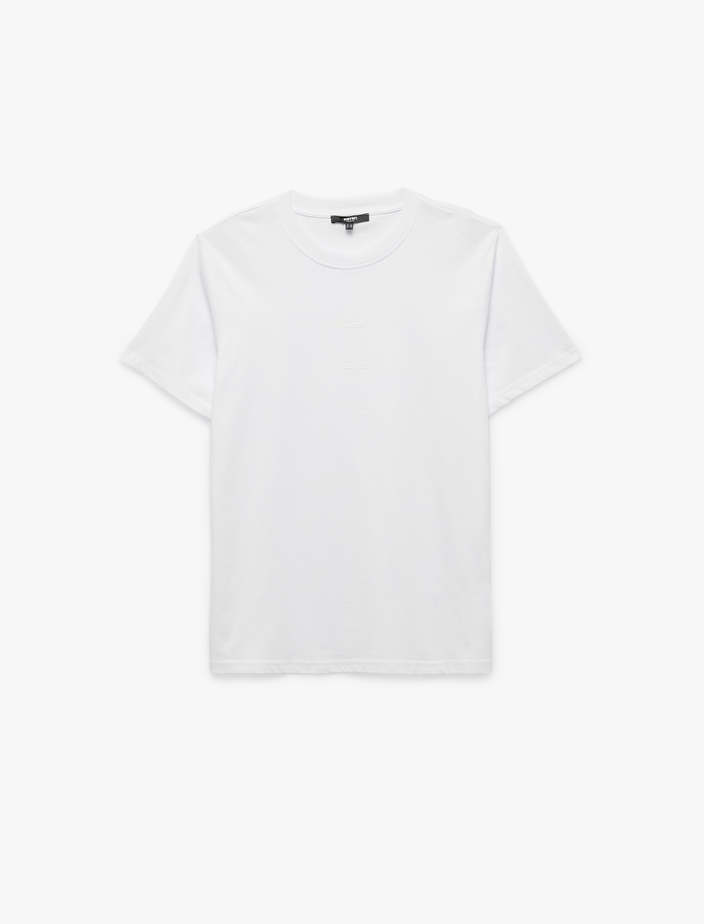   Baskılı Pamuklu Kısa Kollu Regular Fit Bisiklet Yaka Tişört