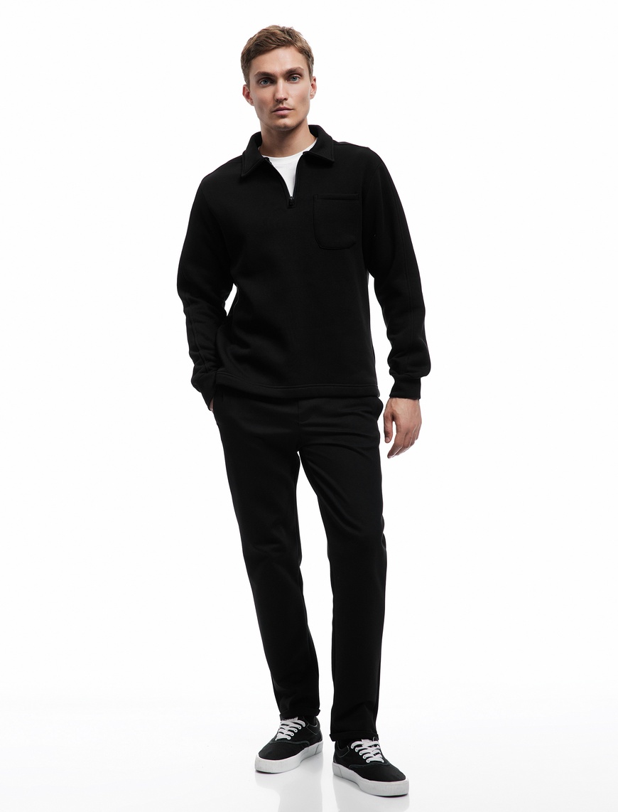   Straight Fit Cep Detaylı Beli Bağcıklı Eşofman Pantolon