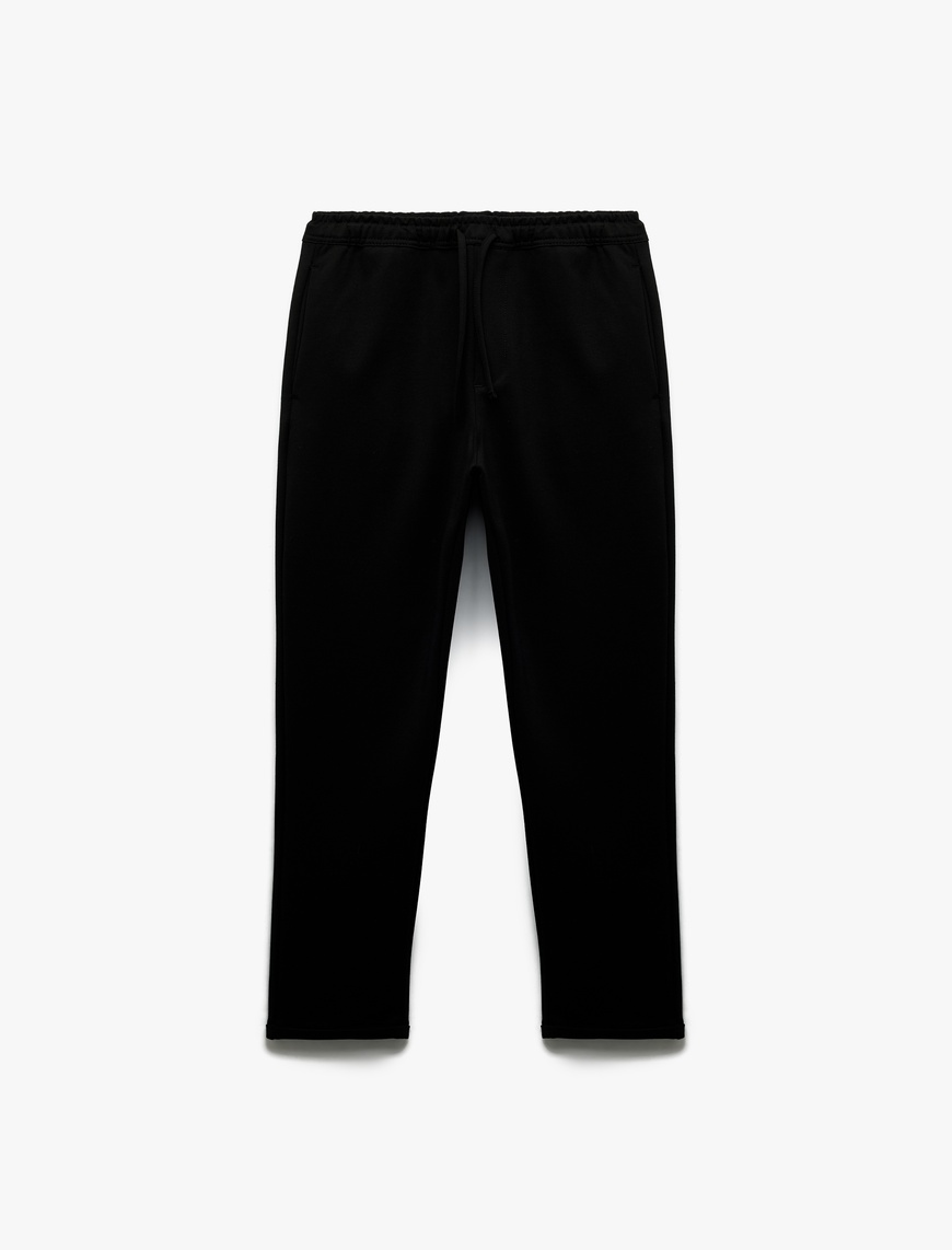   Straight Fit Cep Detaylı Beli Bağcıklı Eşofman Pantolon