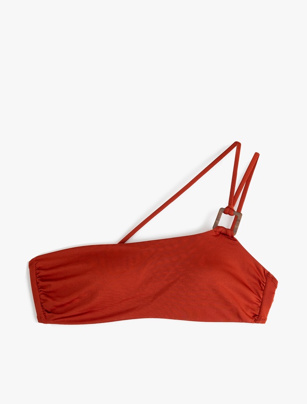 Hafif Destekli Aksesuarlı Tek Omuz Bikini Üstü_0