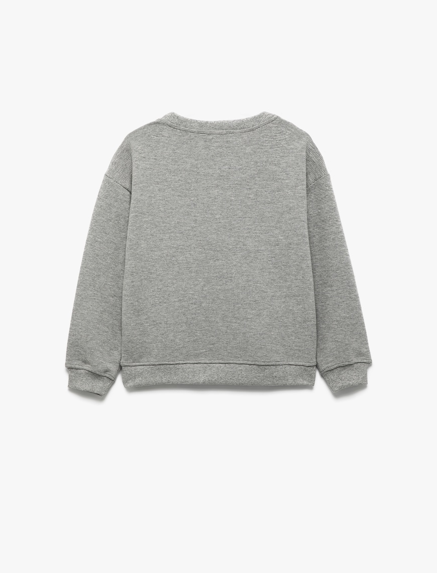  Erkek Çocuk Uzun Kollu Bisiklet Yaka Şardonlu Basic Sweatshirt