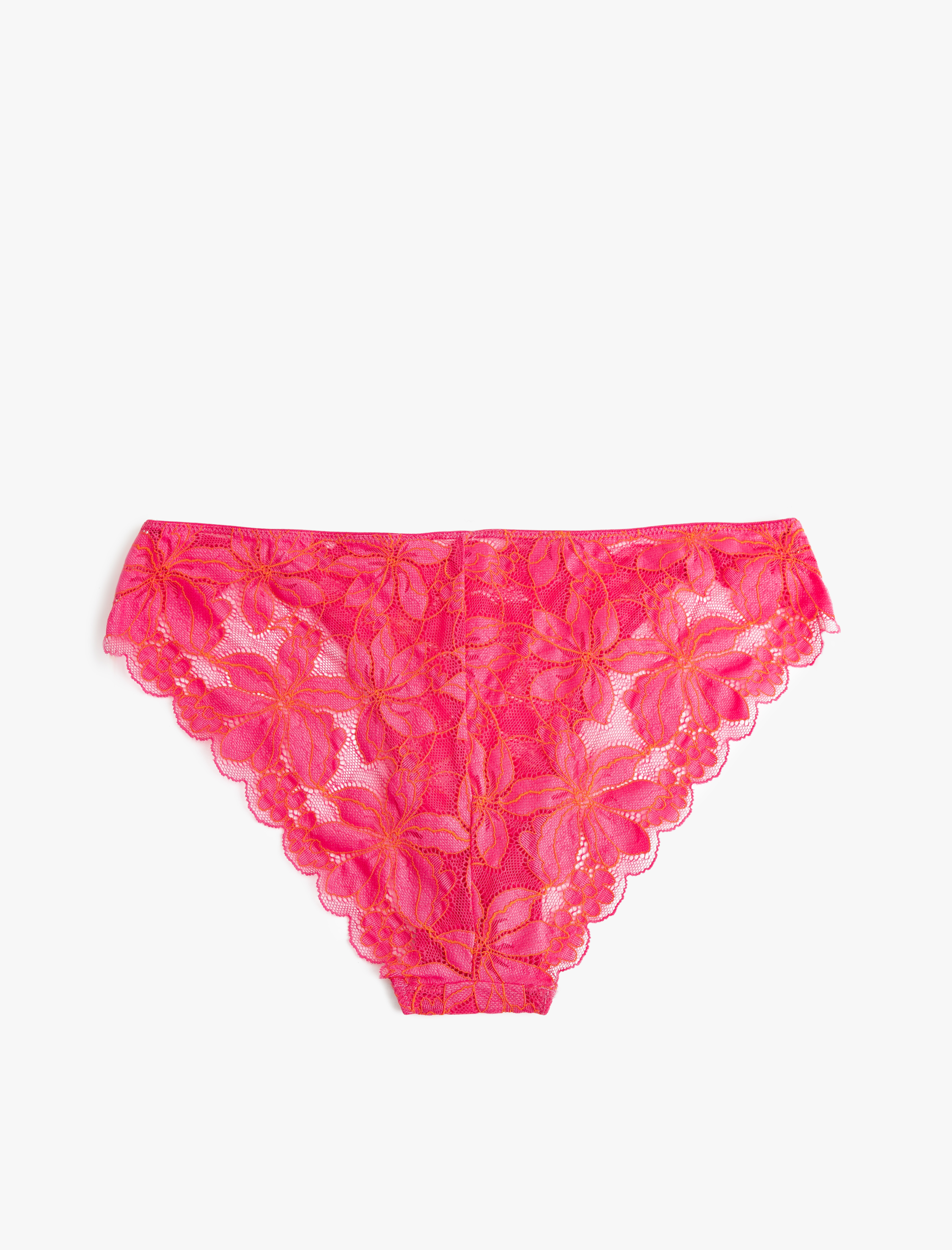   Rahat Kalıp Yarı Transparan Çiçekli Dantelli Külot