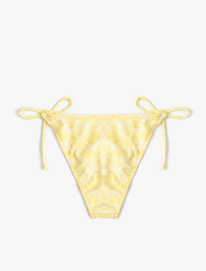  Koton X Sibil Çetinkaya - Floral Dokulu Yanları İpli Bikini Altı